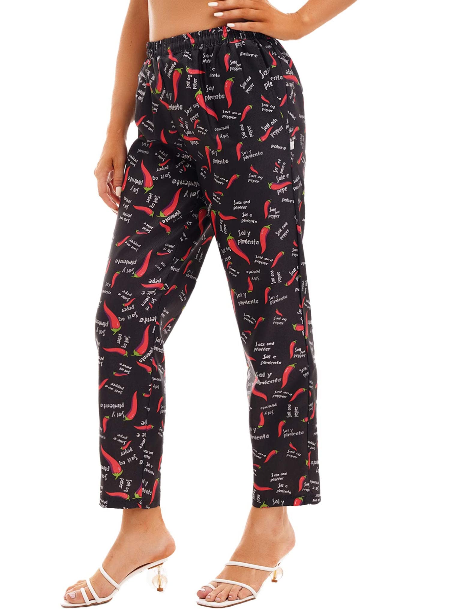 Unisex Baggy Chef Pants with Elastic Waist - Comfortable Culinary Work Pants for Men & Women - Perfect for Restaurant Chefs, Bakers, and Kitchen Professionals