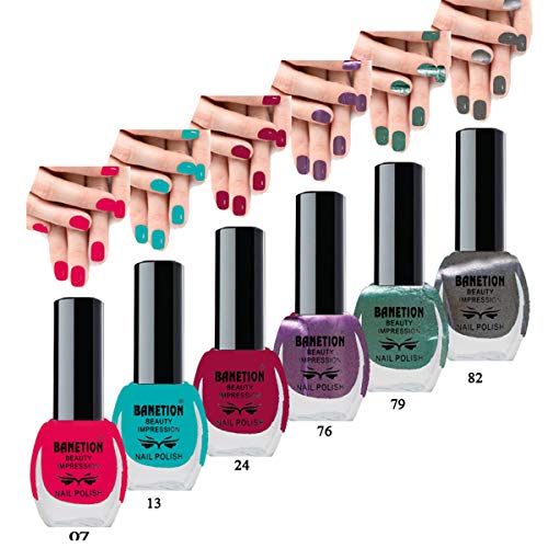 BANETION 6-Piece Nail Polish Set - 6ml Each, Multicolor Nail Paint for Women - Perfect for Manicures, Pedicures, and DIY Nail Art at Home