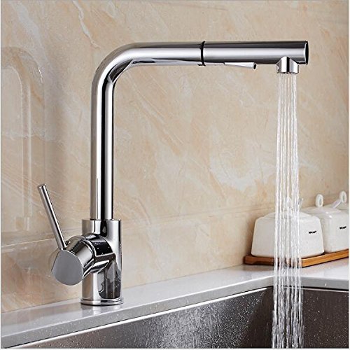 CJWSLYT High Arched Pull-Out Rotating Kitchen Faucet - Brushed Brass Nickel Finish, Durable Spray Faucet for Modern Kitchen Sinks, Perfect for Cooking and Cleaning Tasks