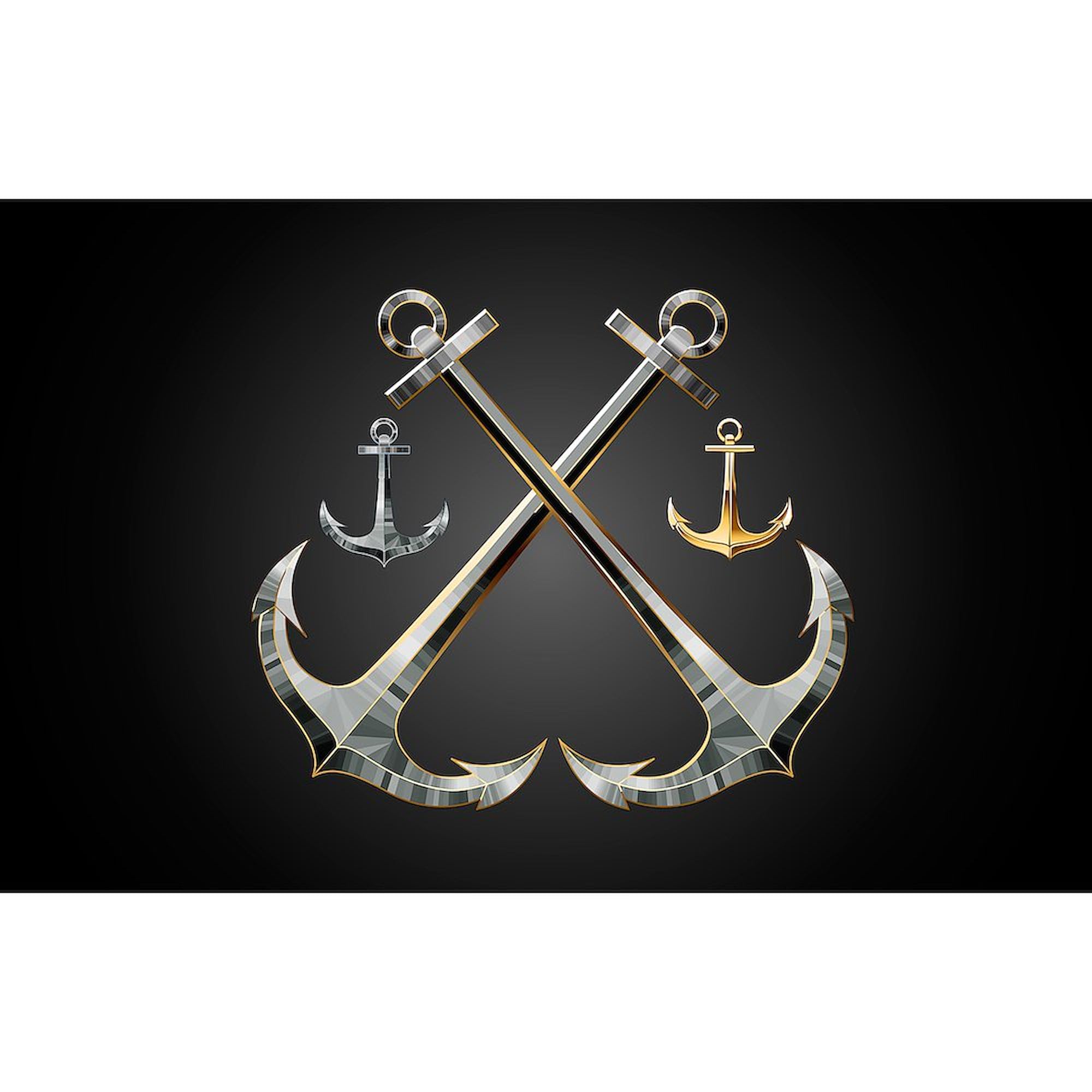 Shiny Anchors Sticker - Oval Car Bumper Decal for Boats & Vehicles