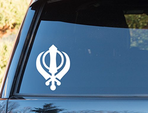 Khanda Sikh Religious Symbol Vinyl Car Decal Sticker - Multiple Sizes Available for Windows, Bumpers & Laptops - Perfect for Sikh Devotees & Car Enthusiasts