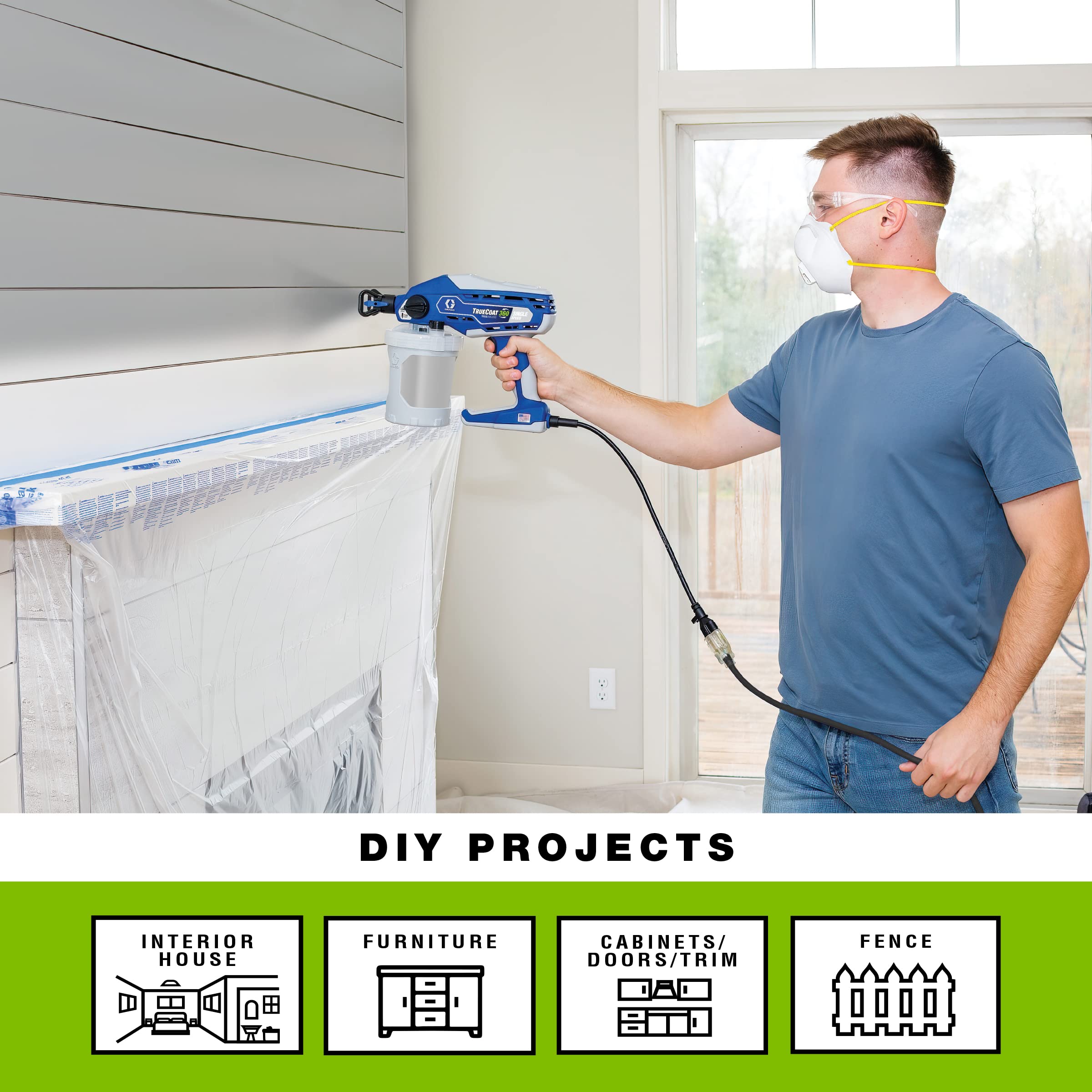 Graco 26D280 TrueCoat 360 Single Speed Paint Sprayer - Professional Airless Paint Sprayer for Walls, Ceilings & Furniture - Perfect for Home DIY & Professional Painting Projects