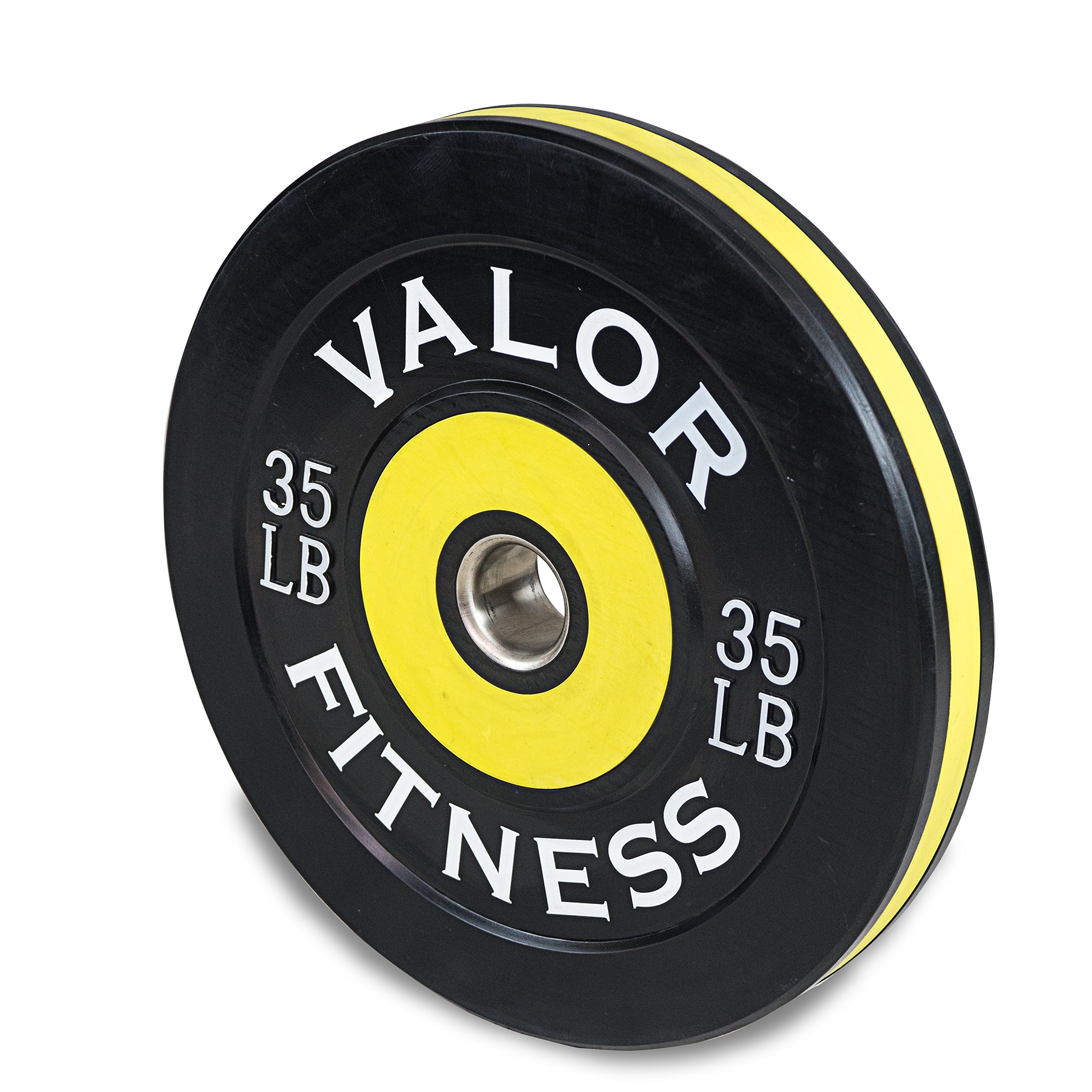 Valor Fitness Olympic Bumper Plates - Weight Lifting, Strength Training, CrossFit & Conditioning - Sold in Pairs, Singles or Sets - Perfect for Home Gym, Cross Training & Powerlifting Workouts