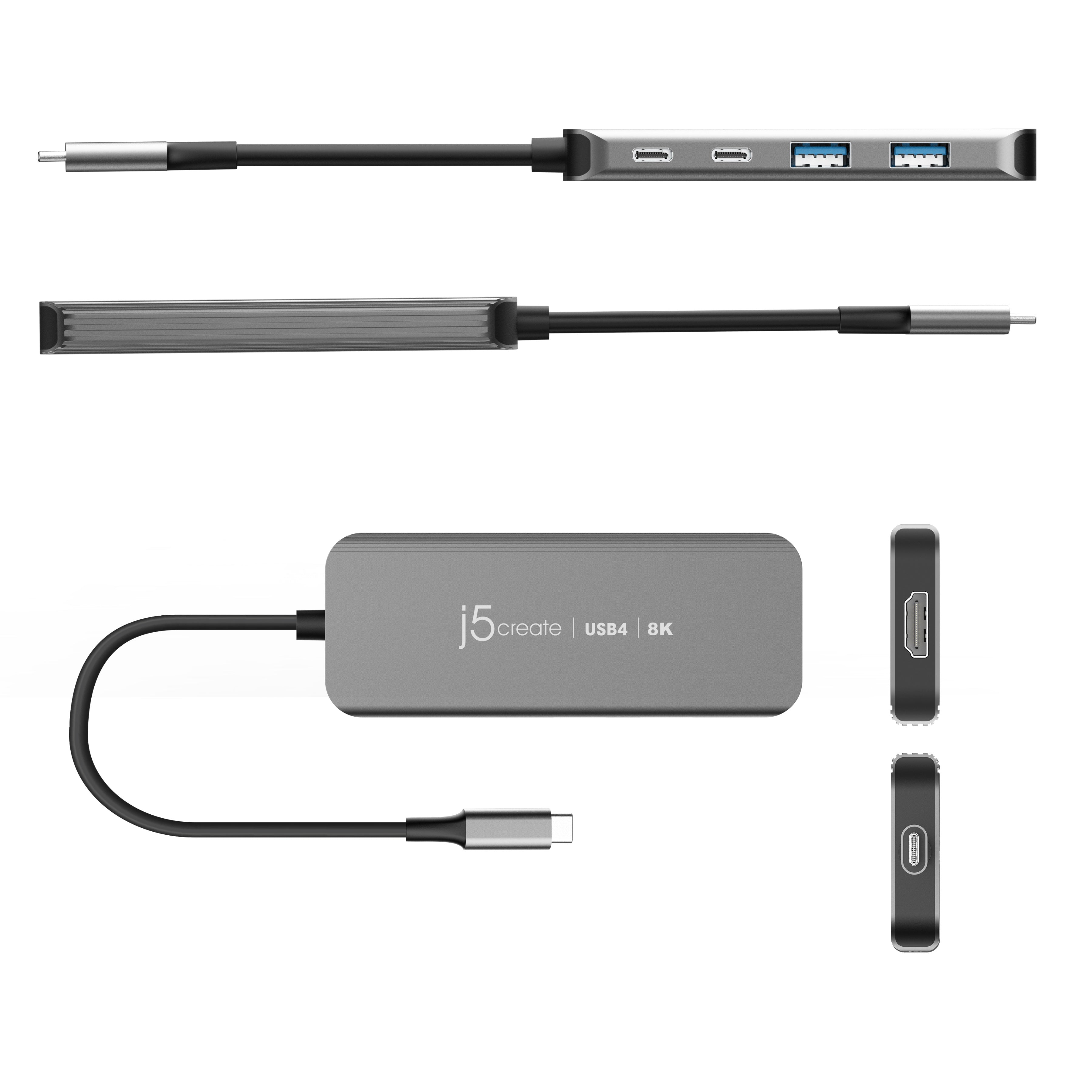 USB4® 8K60 Slim Hub - 8-Port Thunderbolt 4 Dock with 100W PD Charging for MacBook Pro, Windows Laptops | 4K/8K Display, Ethernet, Audio, SD Card Reader | Perfect for Home Office, Gaming & Video Editing Setup
