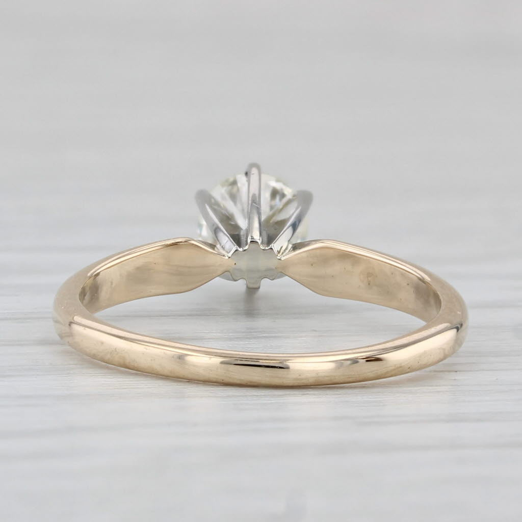 0.48ct Round Diamond Solitaire Engagement Ring - 14K Yellow & White Gold - Size 5 - Perfect Proposal Gift for Her, Wedding & Anniversary Jewelry