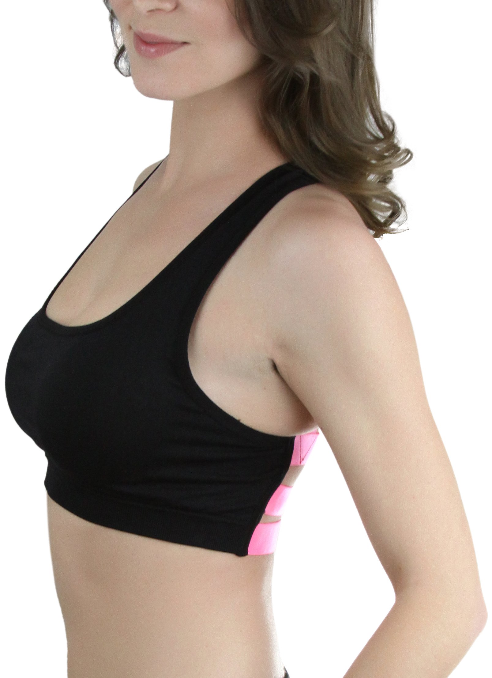 ToBeInStyle Women's Seamless Wire-Free Sports Bras & Bralettes - Supportive, Comfortable & Breathable for Yoga, Running, Gym & Everyday Wear