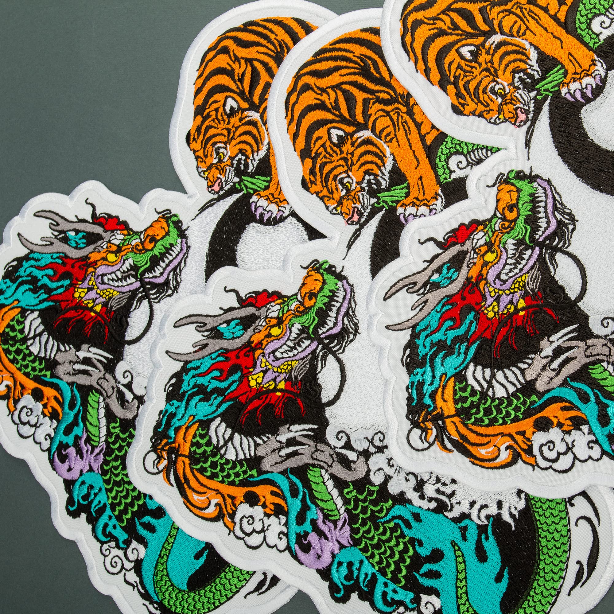 Yin Yang Dragon Tiger Embroidered Iron On Patch 8