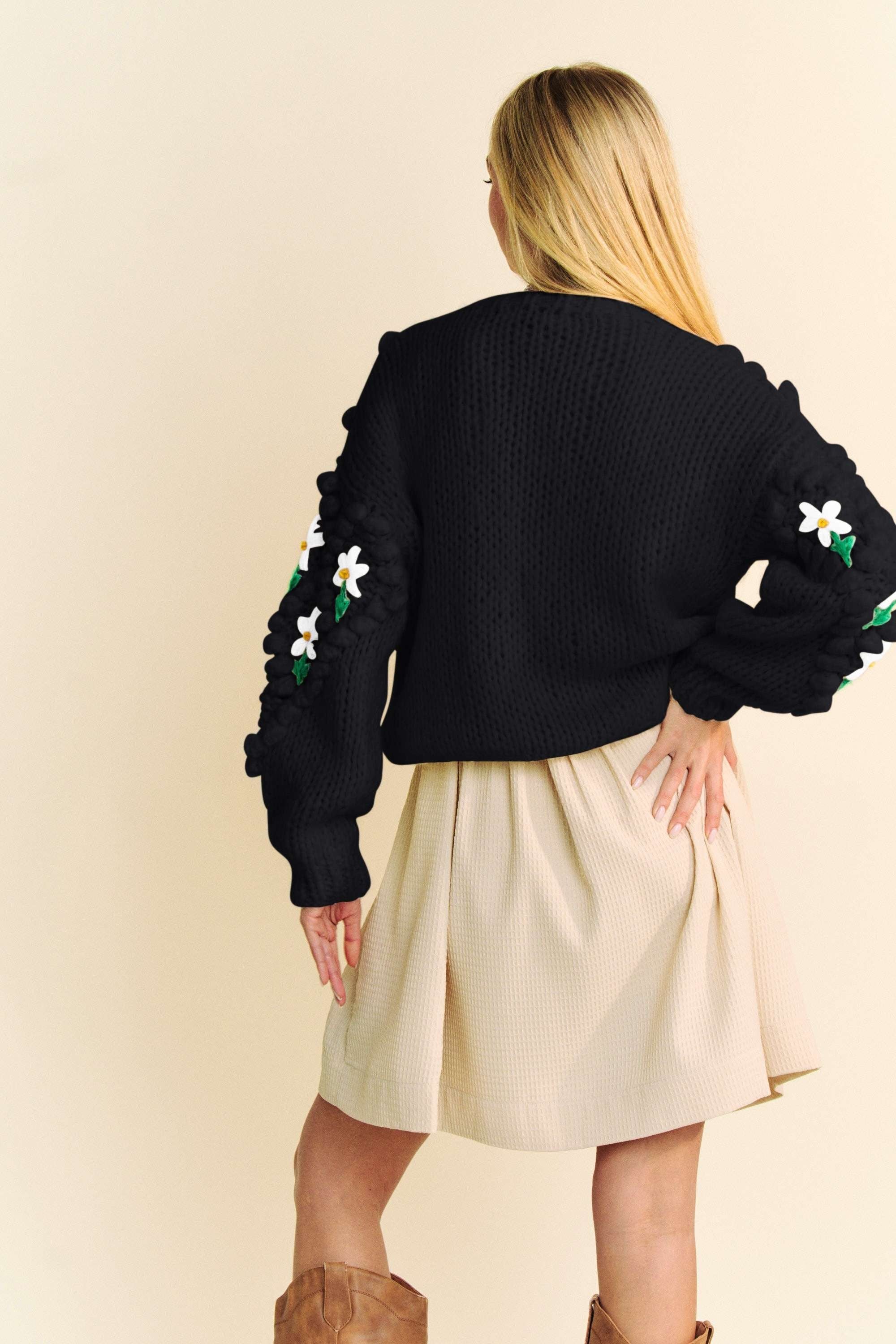 Floral Print Button Down Cardigan for Women - Stylish & Comfortable Knit Sweater for Casual Outfits, Office Wear & Spring Layering