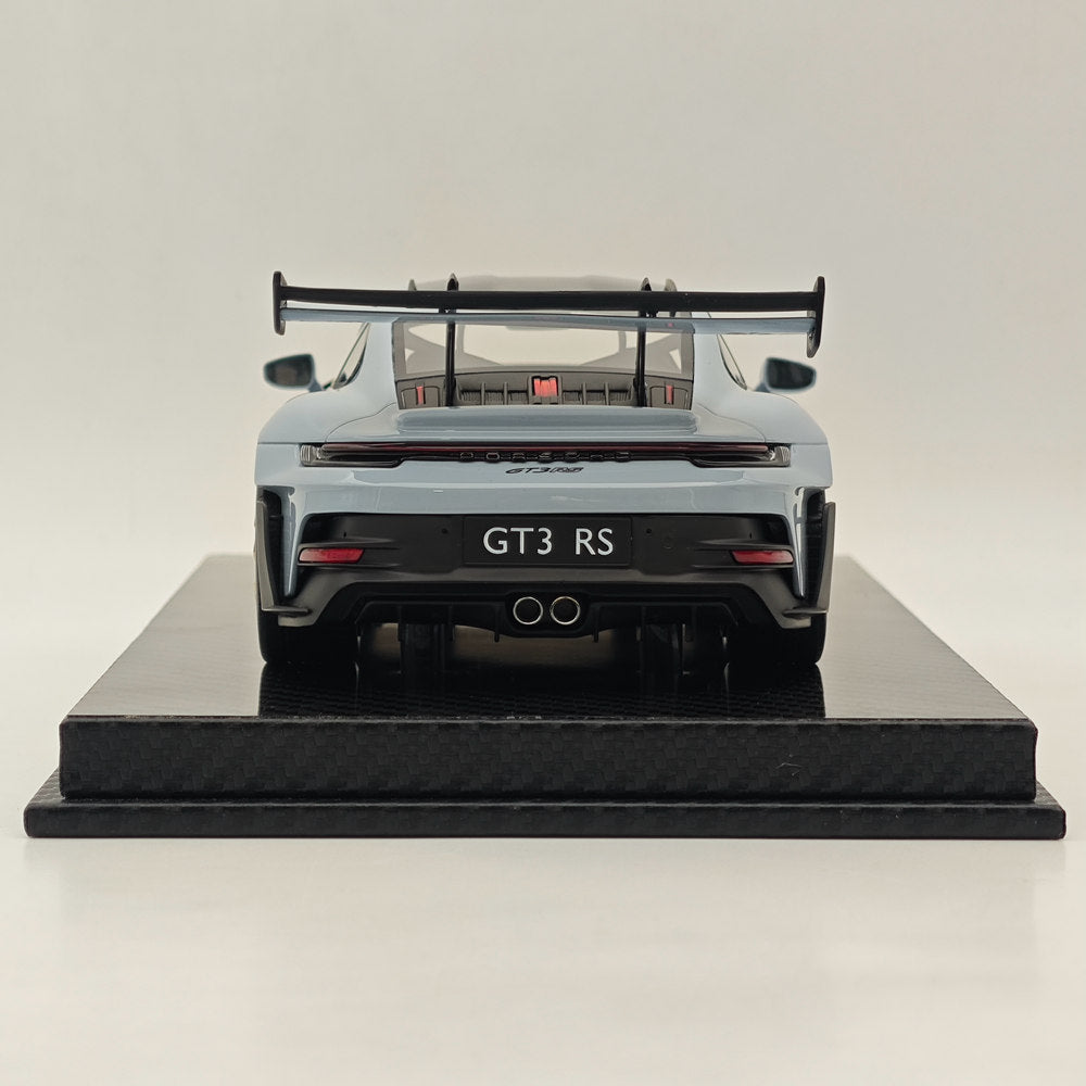 1/18 Scale Porsche 992 GT3 RS Gray Resin Diecast Model Car - High Quality Collectible for Display, Racing Enthusiasts & Home Office Decor