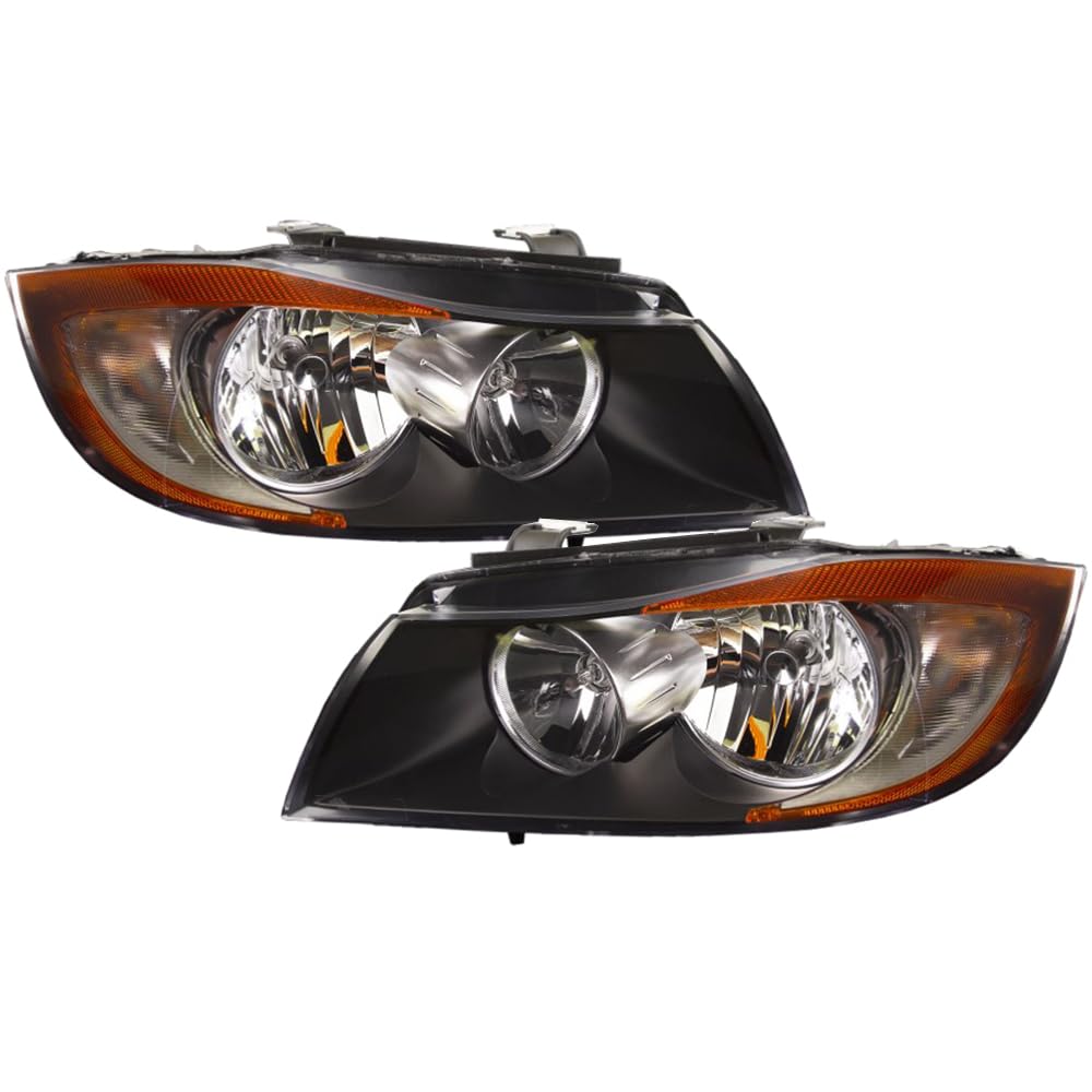 BMW Halogen Replacement Headlights for 06-08 323i 325i 328i 335i - Enhanced Night Driving Safety