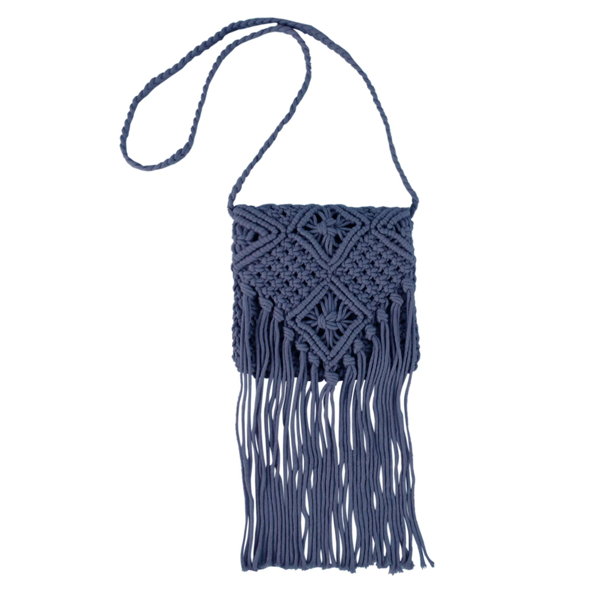 Van Caro Handwoven Cotton Straw Shoulder Bag - Crochet Tassel Bohemian Beach Purse for Women | Perfect for Summer Vacations, Beach Trips & Boho Fashion Accessories