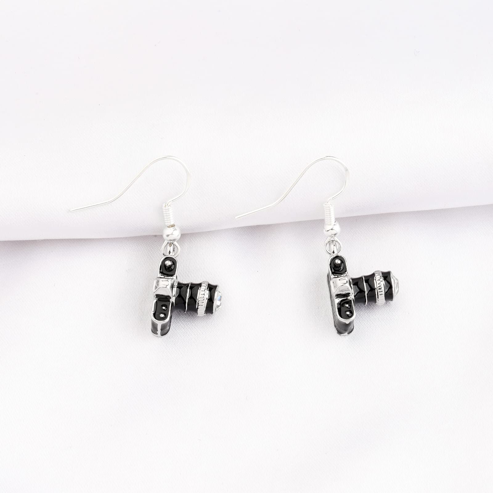 Mini Camera Charm Drop Earrings - Photography Enthusiast Gift, Vintage Camera Dangle Earrings for Photographers | Perfect for Photo Shoots, Weddings & Artistic Outfits