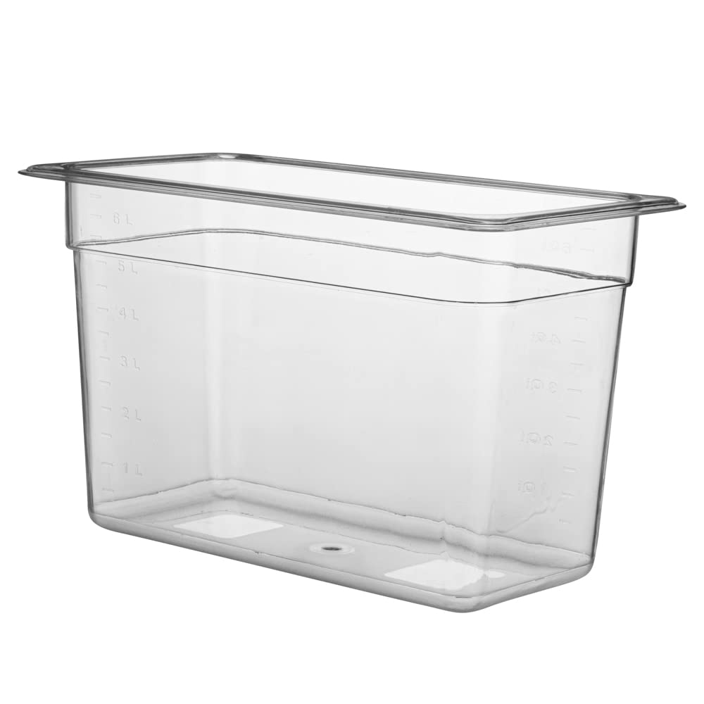 Met Lux 1/3 Size Food Storage Containers - 10 Pack 8-Inch Deep Rectangle Proofing Boxes with Graduated Measurements | Clear BPA-Free Plastic Food Grade Containers | Dishwasher Safe (Lids Sold Separately) | Perfect for Baking, Meal Prep & Leftovers Storage