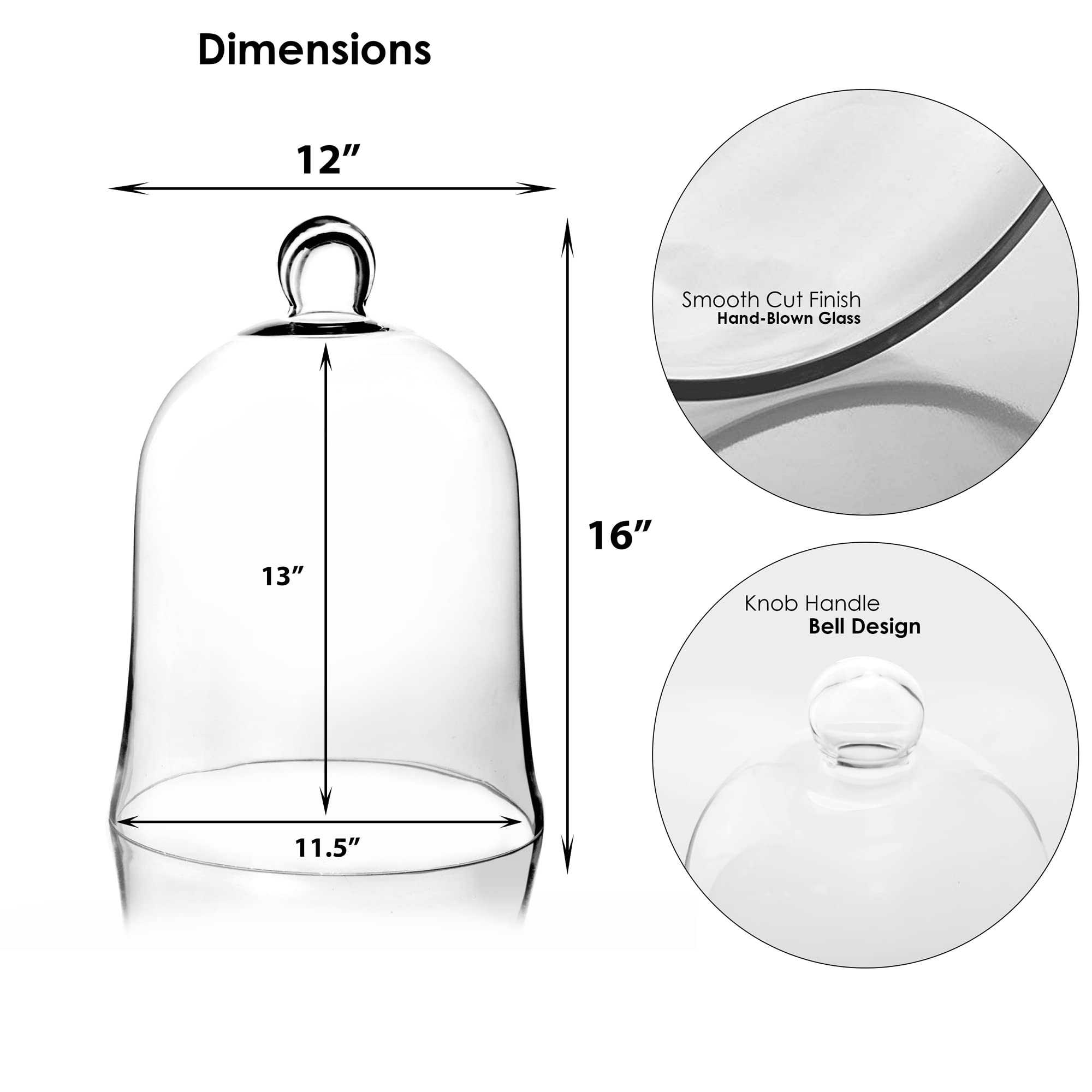 Enchanted Rose Glass Bell Dome Cloche (16