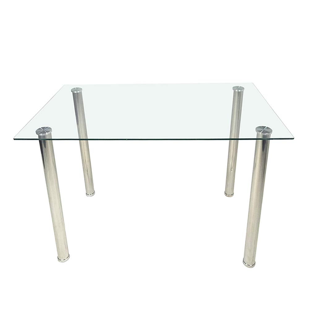 5-Piece Modern Dining Table Set with Tempered Glass Top & 4 PU Leather Chairs - White Kitchen Furniture for Small Spaces, Apartments & Family Gatherings