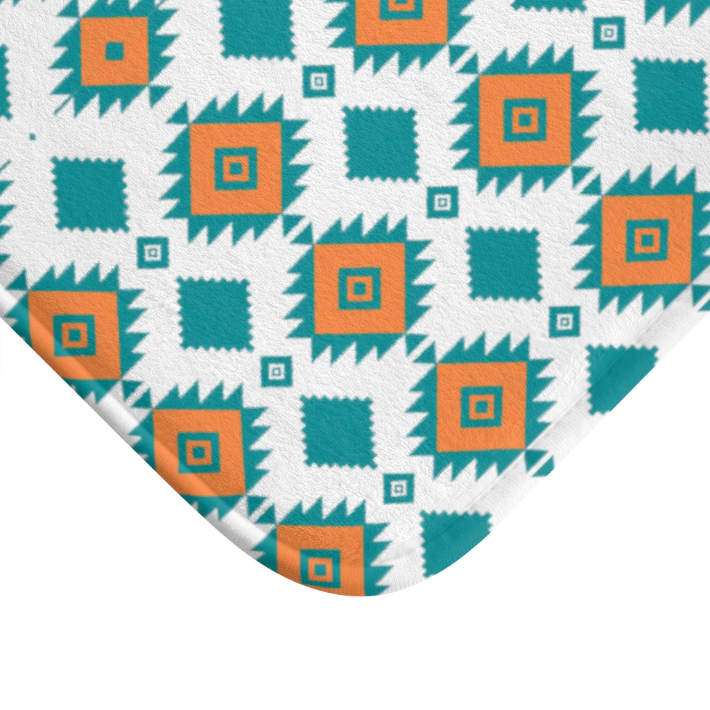 Southwestern Bath Mat - Non-Slip Boho Bathroom Rug for Showers & Bathrooms | Soft Absorbent Cotton | Southwestern Decor for Bathroom & Vanity Areas