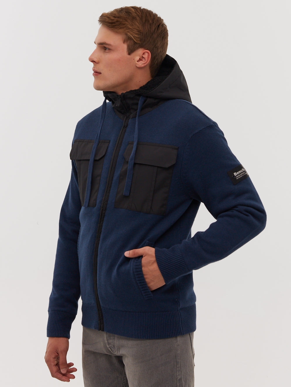 Minski Men's Zip Up Hoodie with Chest Pocket - Lightweight Fleece Pullover for Casual Wear, Outdoor Activities & Street Style Fashion