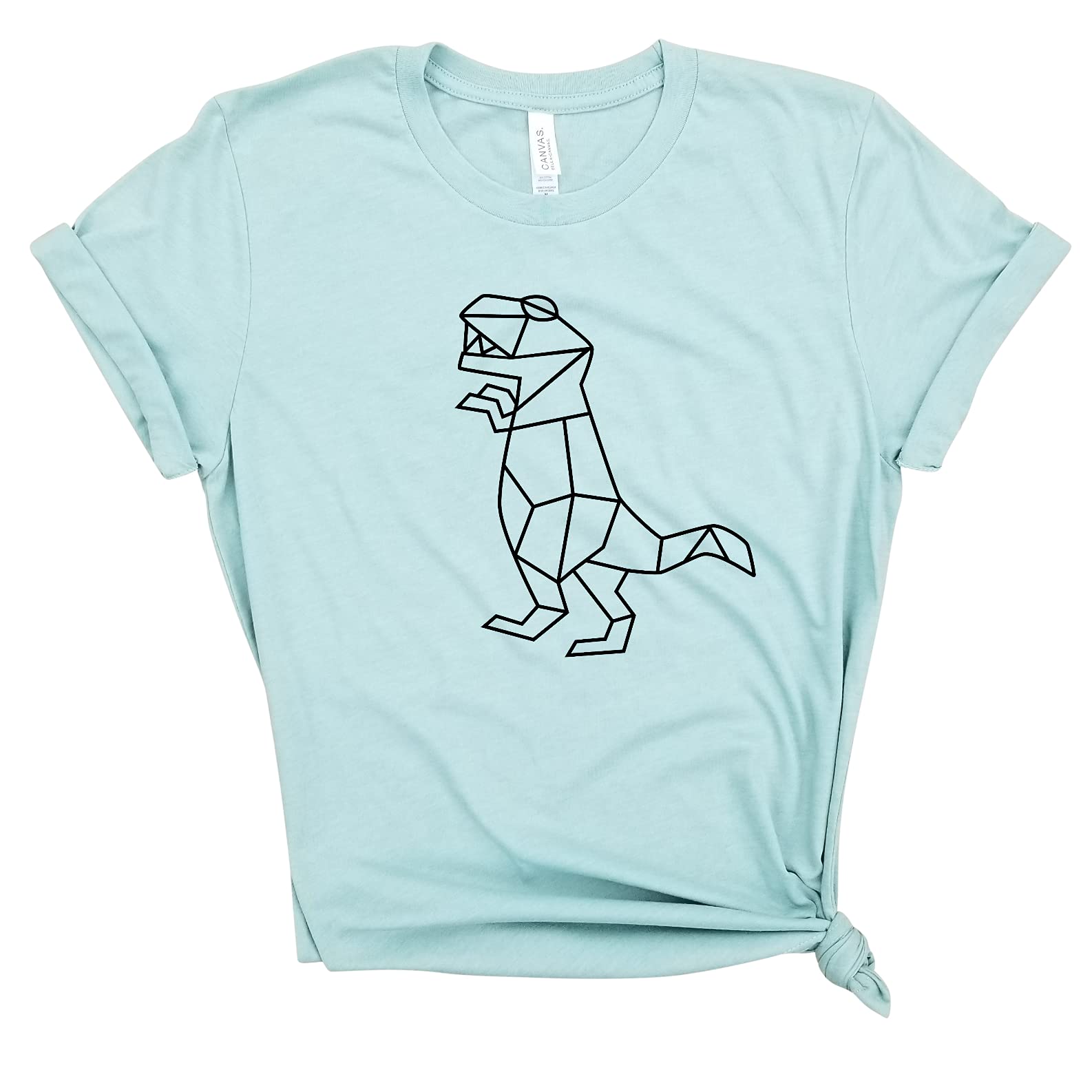 T-Rex Geometric Dinosaur T-Shirt - Brachiosaurus, Stegosaurus, Tyrannosaurus, Velociraptor & Brontosaurus Jurassic Animal Graphic Tee for Men & Women - Perfect for Dino Lovers, Jurassic Park Fans & Paleontology Enthusiasts