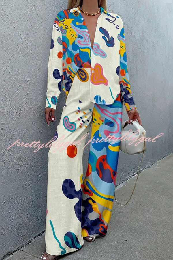 Elegant Buttoned Wide Leg Pant Suit Set for Women - Chic Office Wear & Formal Business Attire - Perfect for Work, Interviews, and Professional Events
