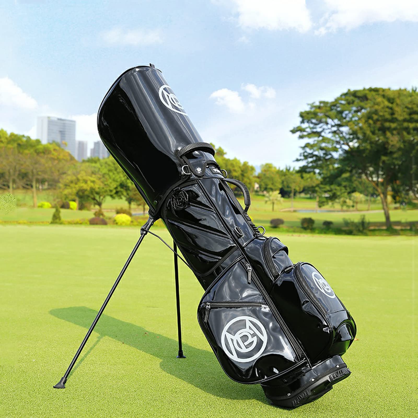 PGM Lightweight Waterproof Golf Stand Bag with 5-Way Divider & Stable Triangle Bracket - Durable Golf Club Cart Bag with Adjustable Strap for Men & Women - Perfect for Travel & Course Use