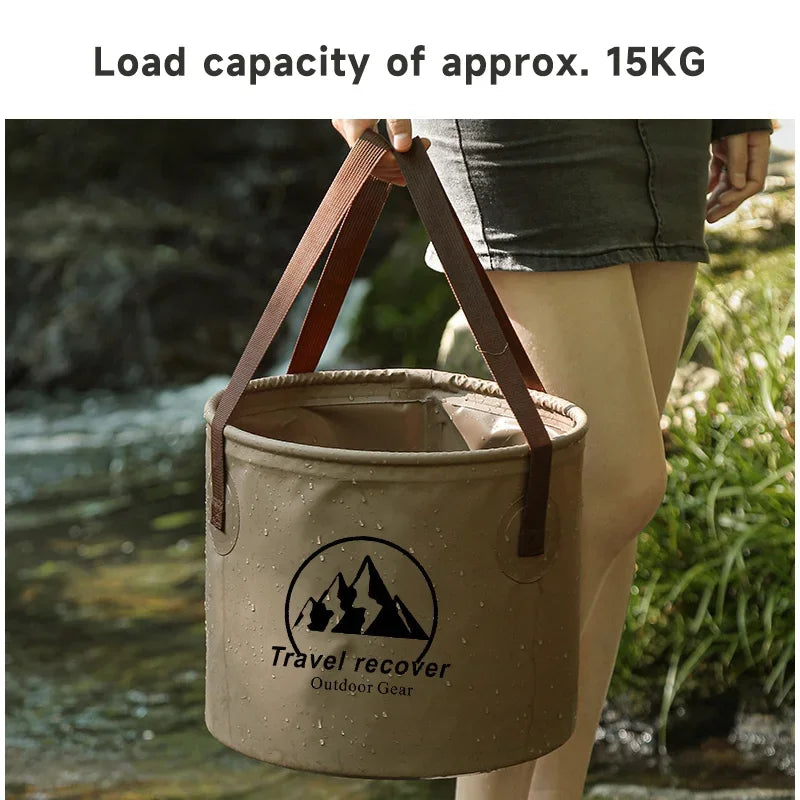 Multi-Purpose Collapsible Water Bucket - Portable & Space-Saving for Camping, Hiking, Gardening, and Emergency Preparedness