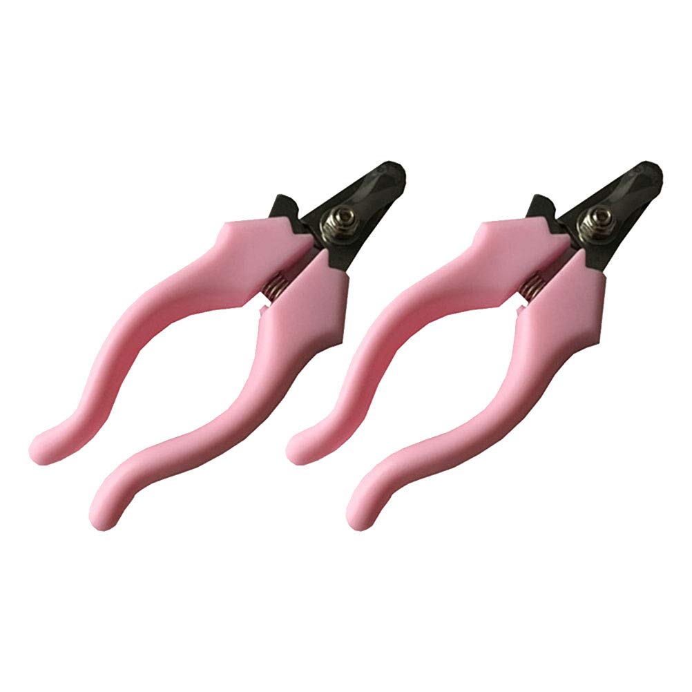 TEHAUX 2 Pack (4 Pcs) Stainless Steel Pet Nail Clippers for Dogs, Cats & Birds - Professional Grooming Scissors with Nail File - Safe & Easy Nail Trimmer (Pink) - Perfect for Home Pet Grooming & Nail Care