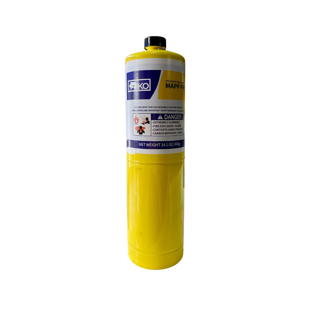 Aiko 100% MAPP Gas 14.1OZ/400G for Torch - High Heat Fuel for Welding, Soldering & Brazing | Model GAS MAPPRO A | Perfect for Metalworking, Plumbing & DIY Projects