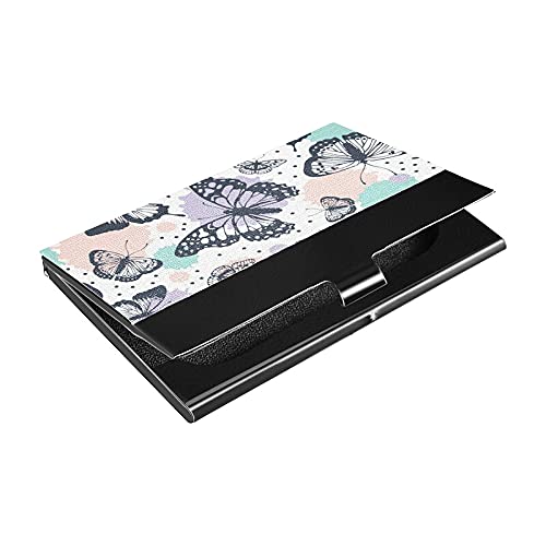 Premium Butterfly Business Card Holder - Slim Metal & Leather Card Case for Men & Women - Perfect for Networking, Meetings & Professional Events