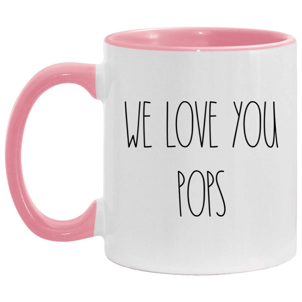 Pops Coffee Mug - Best Birthday Gift for Dad - Funny Accent Mug for Father's Day, Christmas & Special Occasions - Family Themed Ceramic Cup - Perfect for Coffee, Tea & Office Use (Pink)