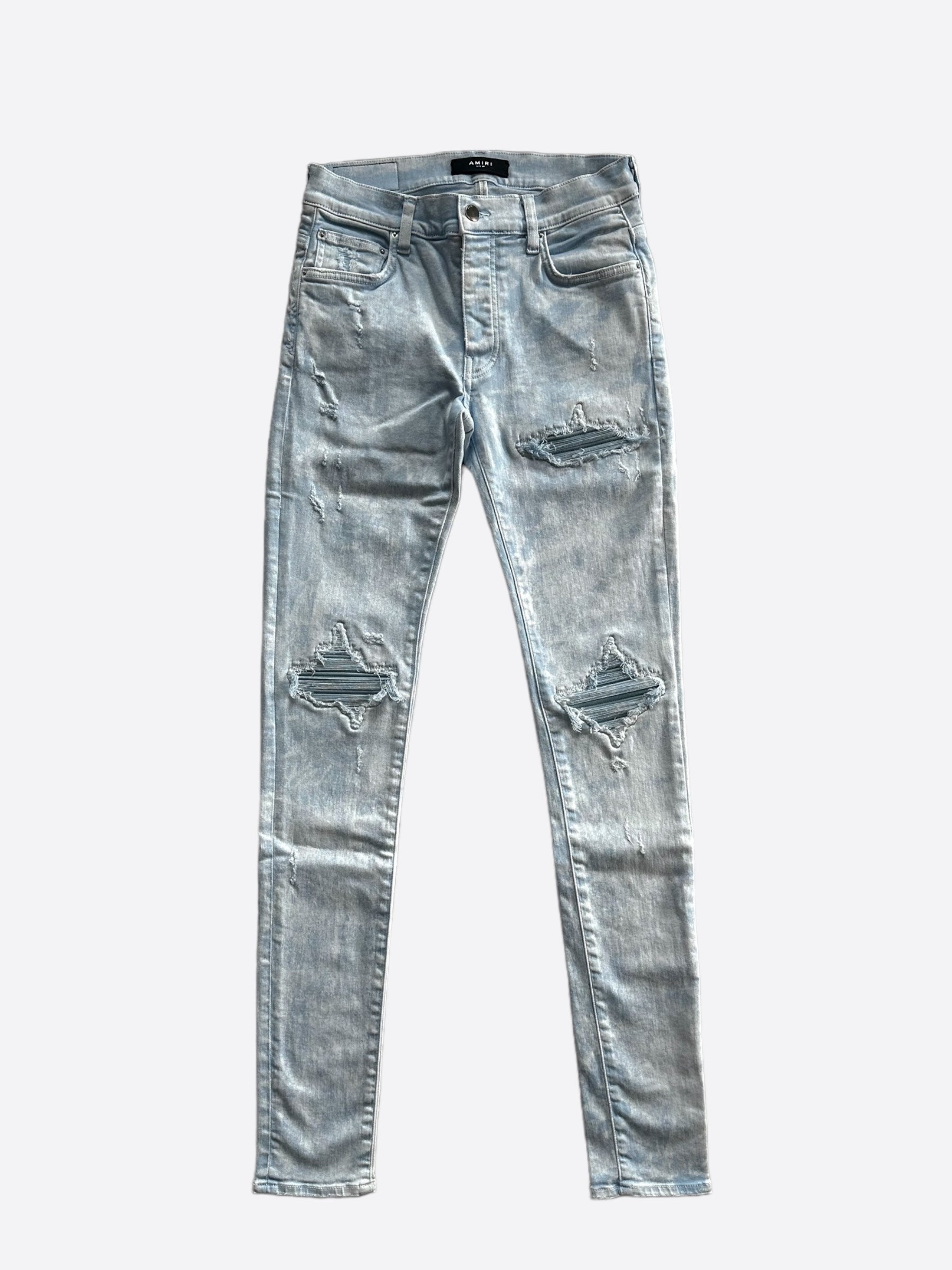 Amiri Mineral Wash Blue Patch MX1 Jeans - Premium Distressed Denim for Men | Streetwear & Casual Style | Perfect for Night Out and Urban Fashion