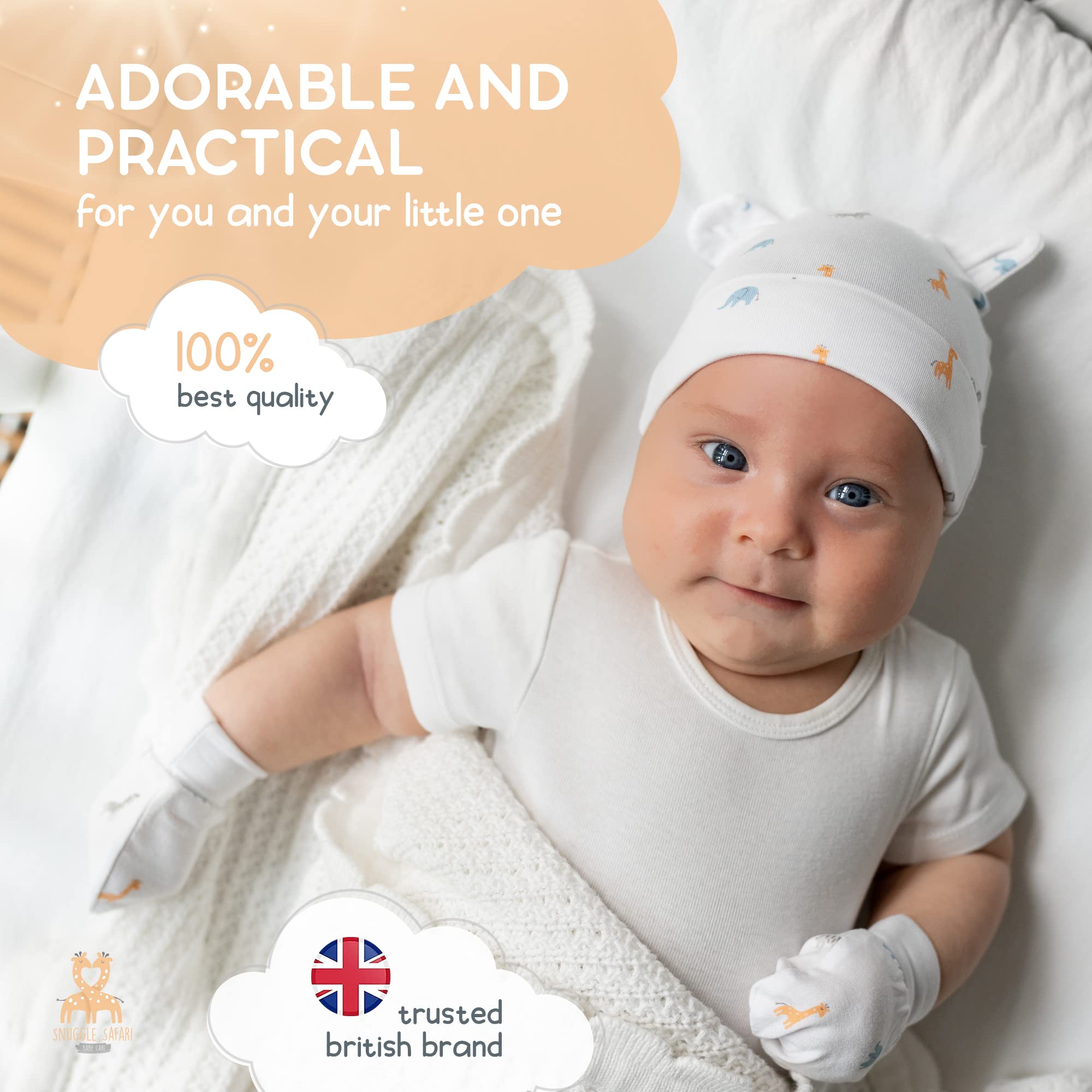 Soft Bamboo Baby Mittens 0-3 Months - Anti-Scratch Gift Set for Newborns & Showers - Cozy Infant Essentials