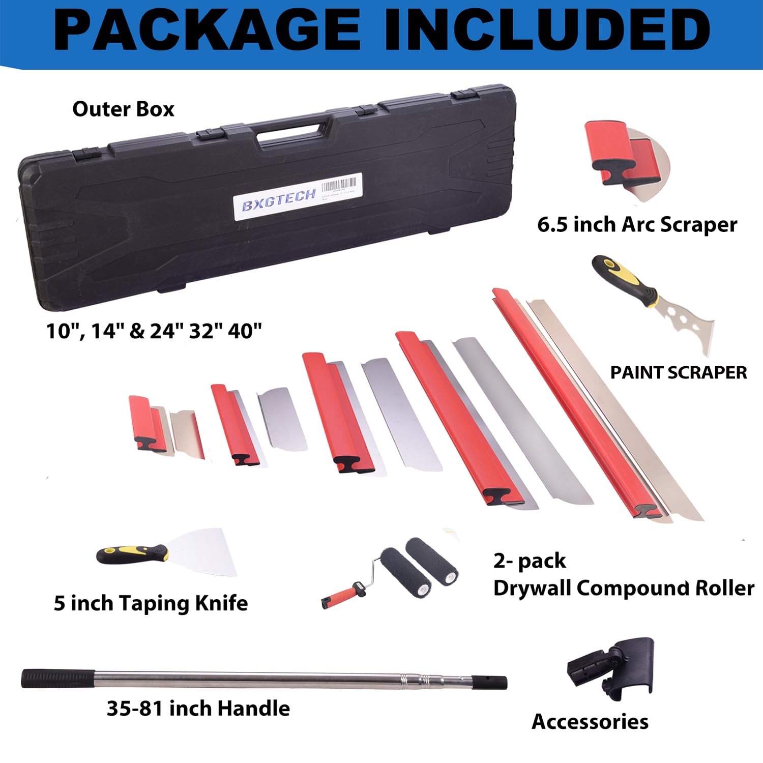 Premium Drywall Finishing Tools Kit - 9