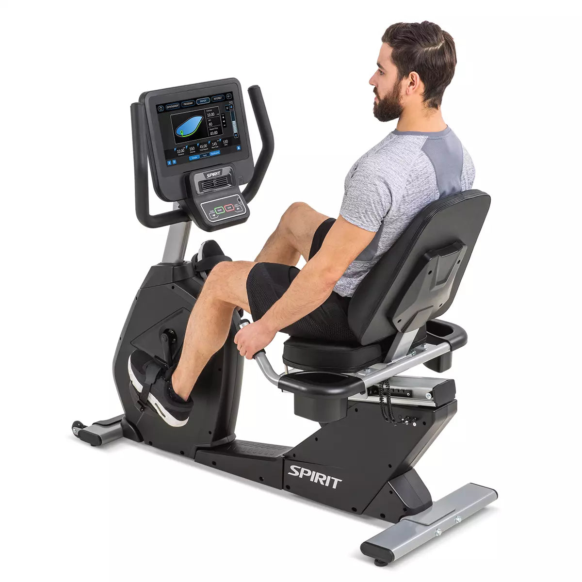 Spirit Fitness CR800 ENT Commercial Recumbent Exercise Bike - Heavy Duty Indoor Cycling for Home Gym & Rehabilitation