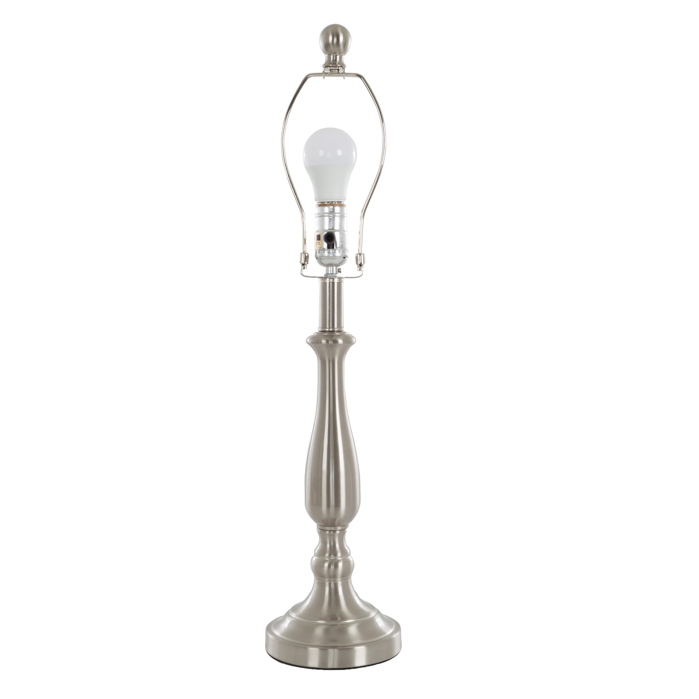 Premium Brushed Steel Table Lamps Set of 2 - Modern LED Accent Lighting for Bedroom, Living Room, Office & Entryway - Elegant Home Decor by Lavish Home | Perfect for Nightstands, Desks & Cozy Reading Nooks