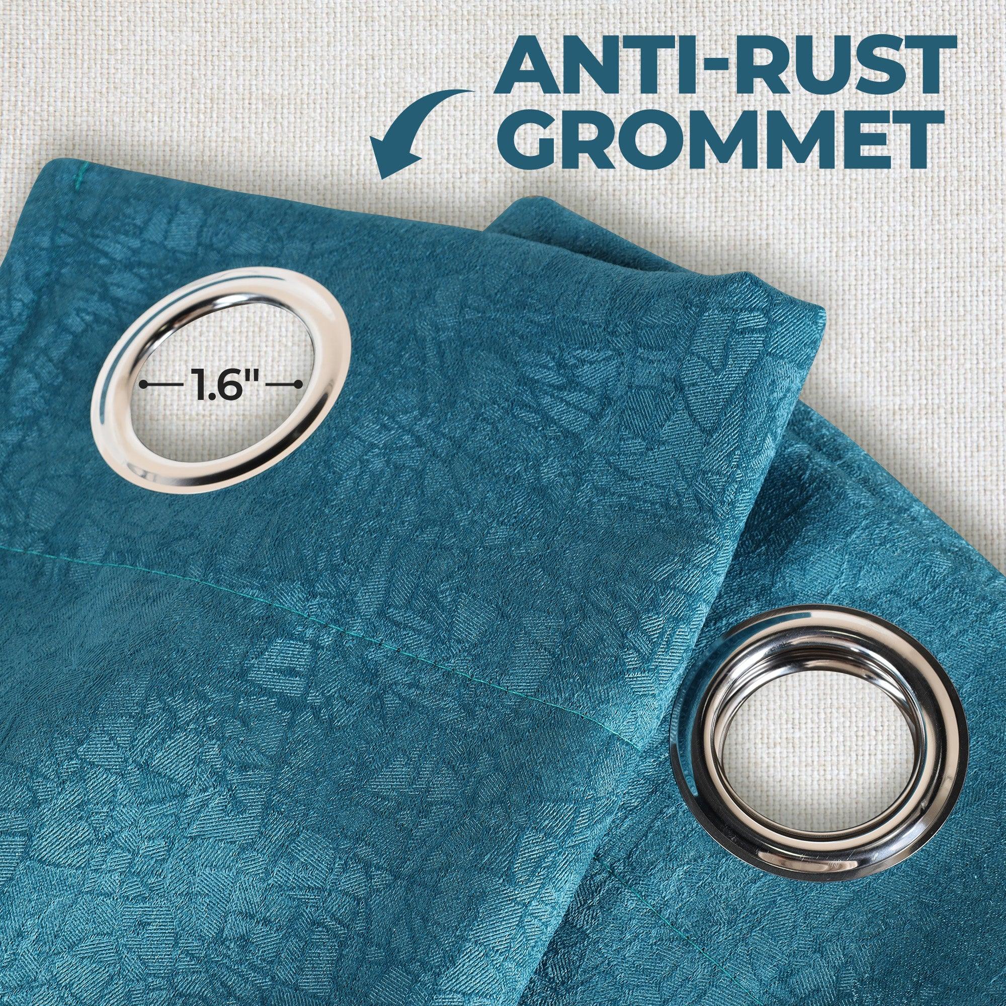 Blackout Thermal Insulated Grommet Curtain Panels Set - Solid Textured Fabric for Bedroom & Living Room - Noise Reducing & Light Blocking for Better Sleep & Privacy