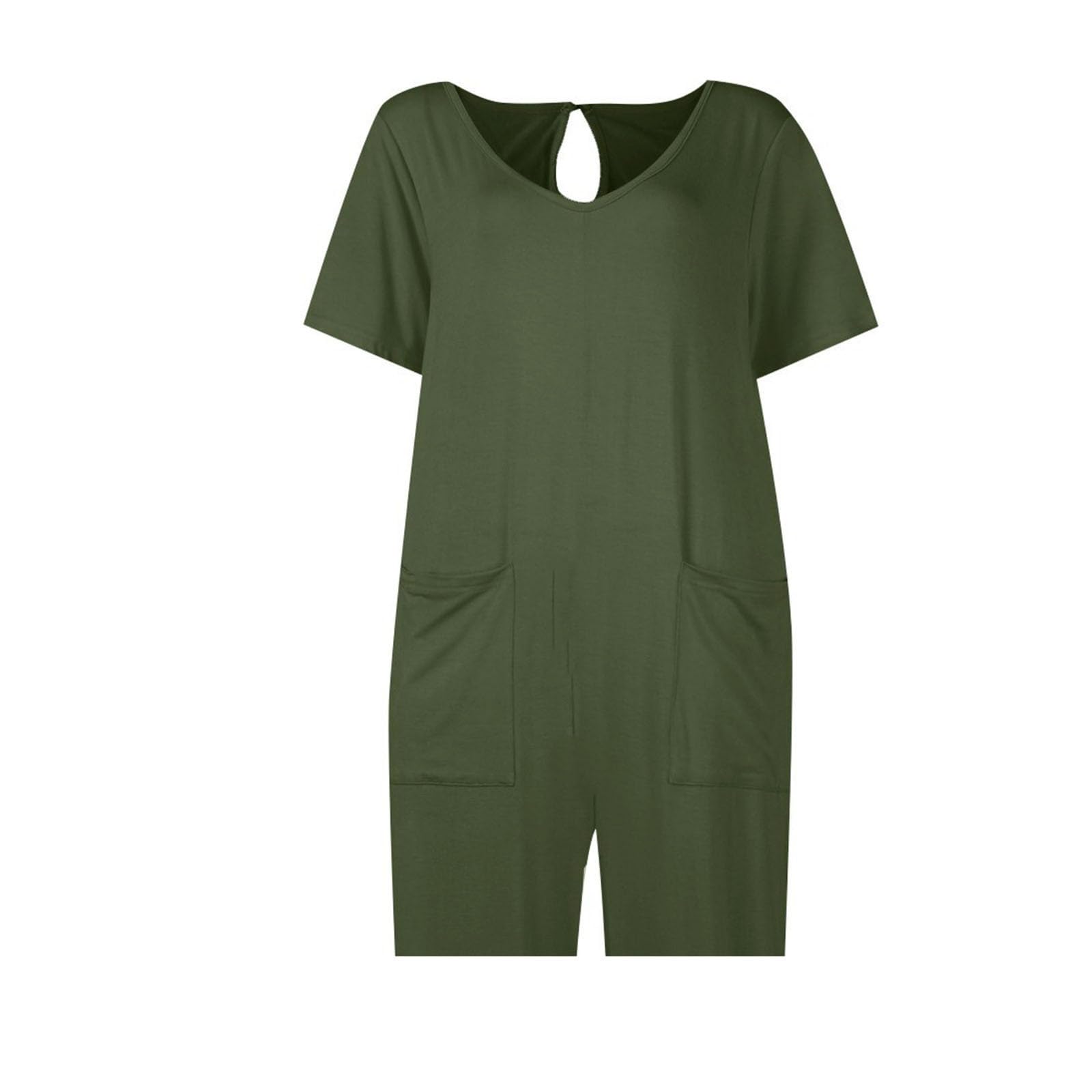 Women's Summer Casual Rompers - Sleeveless Loose Spaghetti Strap Short Jumpsuits Overalls with Pockets | Trendy Outfits for Beach, Vacation & Daily Wear | Open Box Deals & Warehouse Clearance