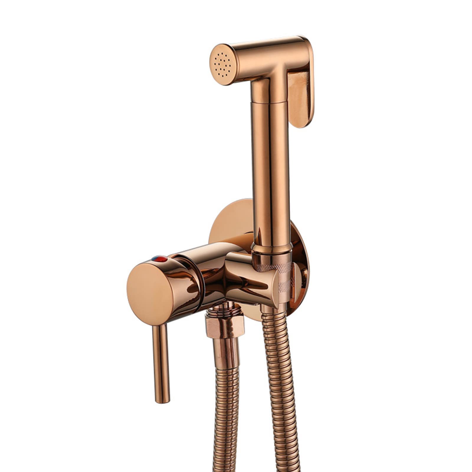 Portable Handheld Bidet Sprayer for Toilet - Single Hole Hot & Cold Water Rustproof Shower Head - Personal Hygiene & Cleaning - Easy Install (Black/Rose Gold) - Perfect for Bathroom, Travel & RVs