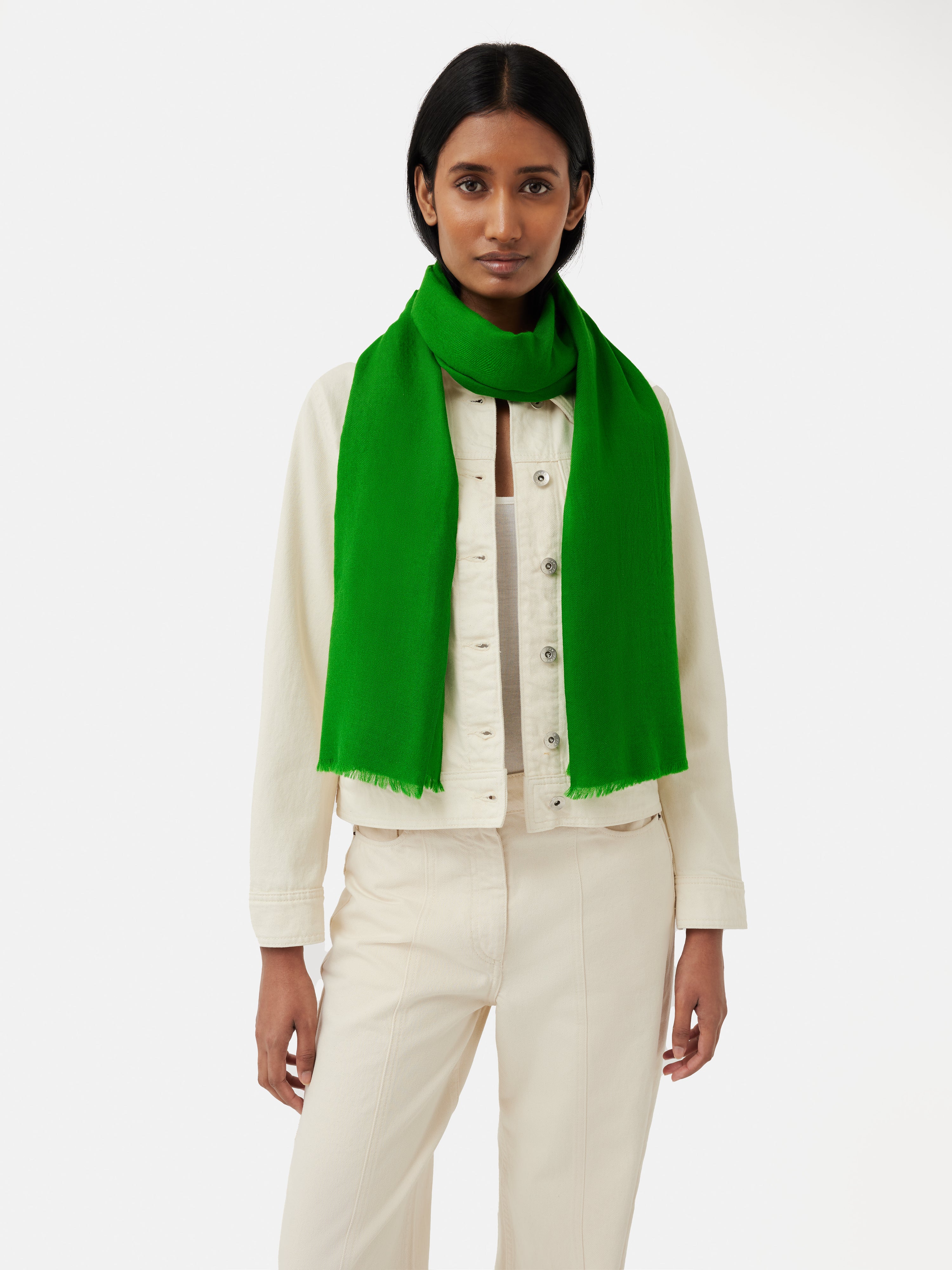 Luxury Wool Silk Pashmina Shawl - Soft Green Cashmere Blend Scarf for Women - Perfect for Winter Fashion, Office Wear & Evening Events