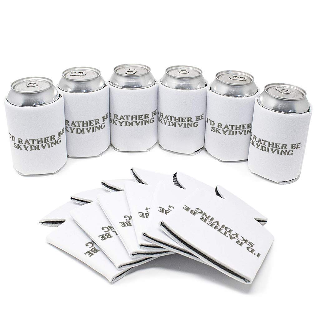 Funny 'I'd Rather Be Skydiving' Foam Can Cooler Sleeves - Insulated Beer & Drink Covers for Pool Parties, Beach Outings & Outdoor Adventures