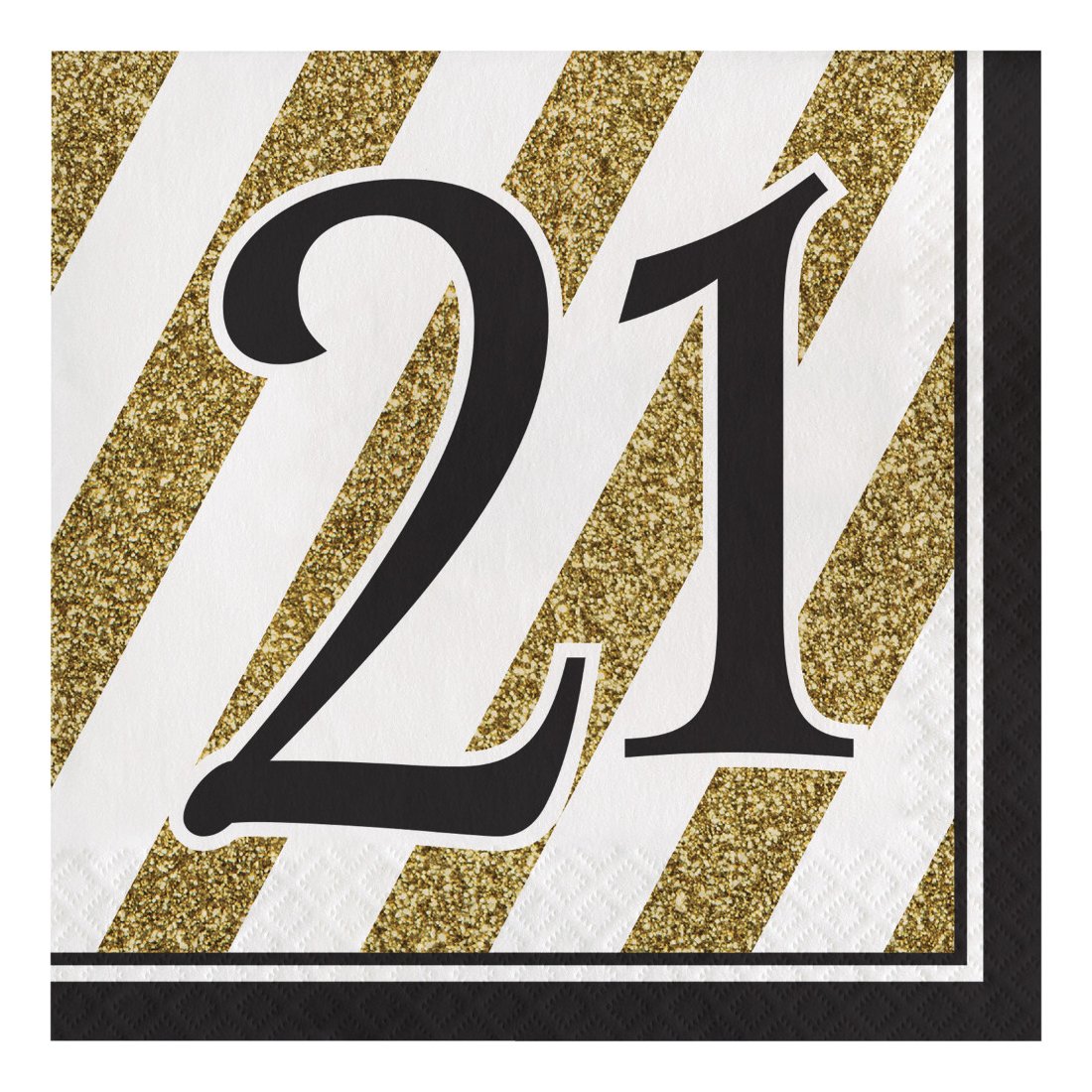 Creative Converting Black and Gold 21 Inch Paper Luncheon Napkins - Elegant Disposable Napkins for Weddings, Parties, and Formal Dining Events