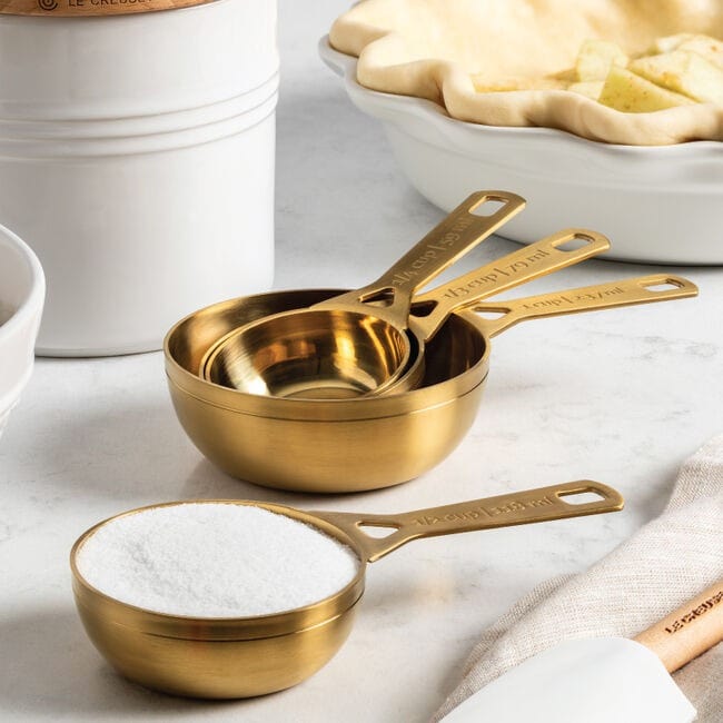 Le Creuset 4-Piece Gold Measuring Cups Set - Premium Kitchen Essentials for Baking & Cooking