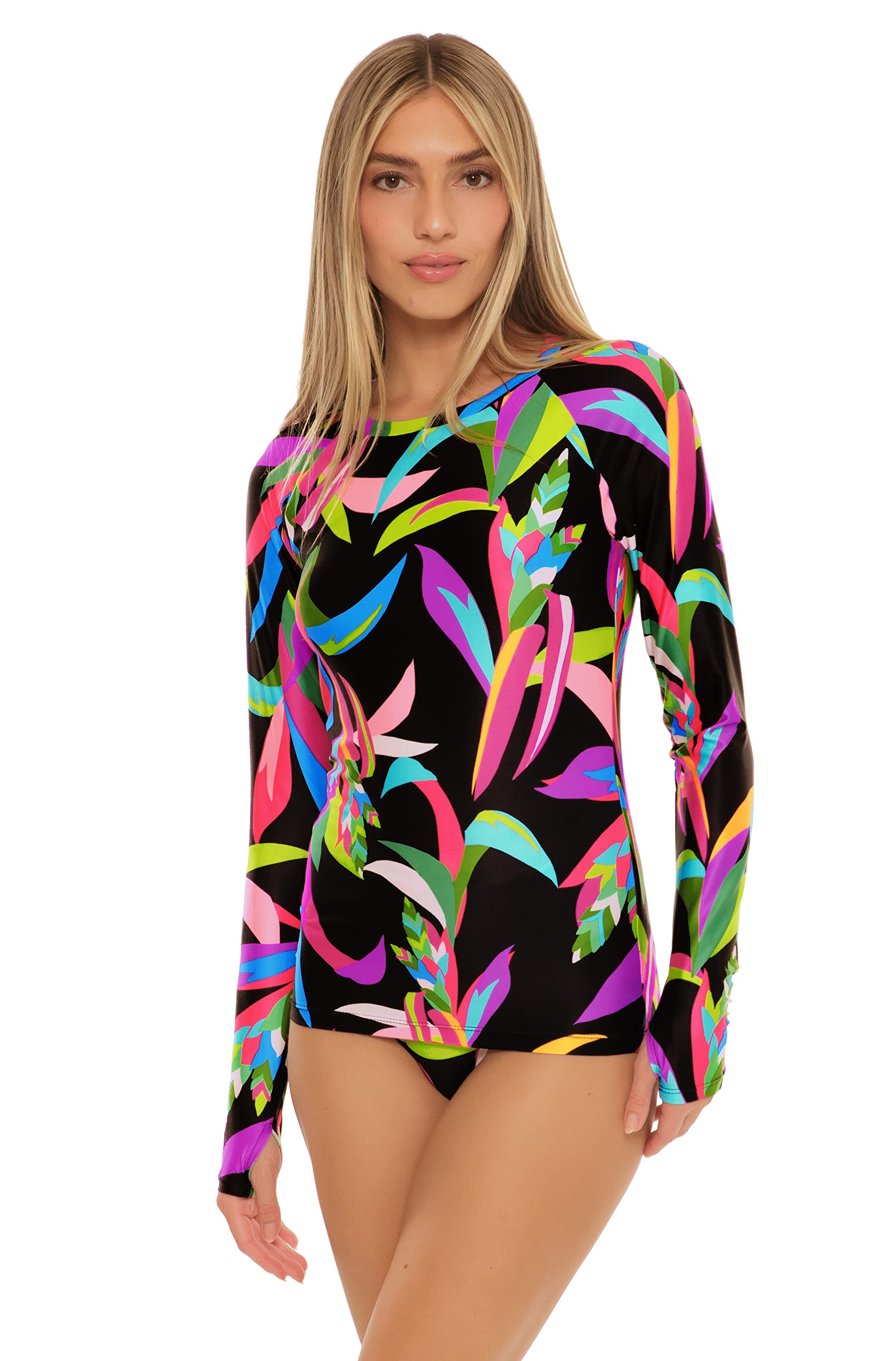 Trina Turk Women's Birds of Paradise One Piece Paddle Swimsuit | Floral Print Bathing Suit for Beach, Pool & Vacation | Plus Size Swimwear with UPF Protection