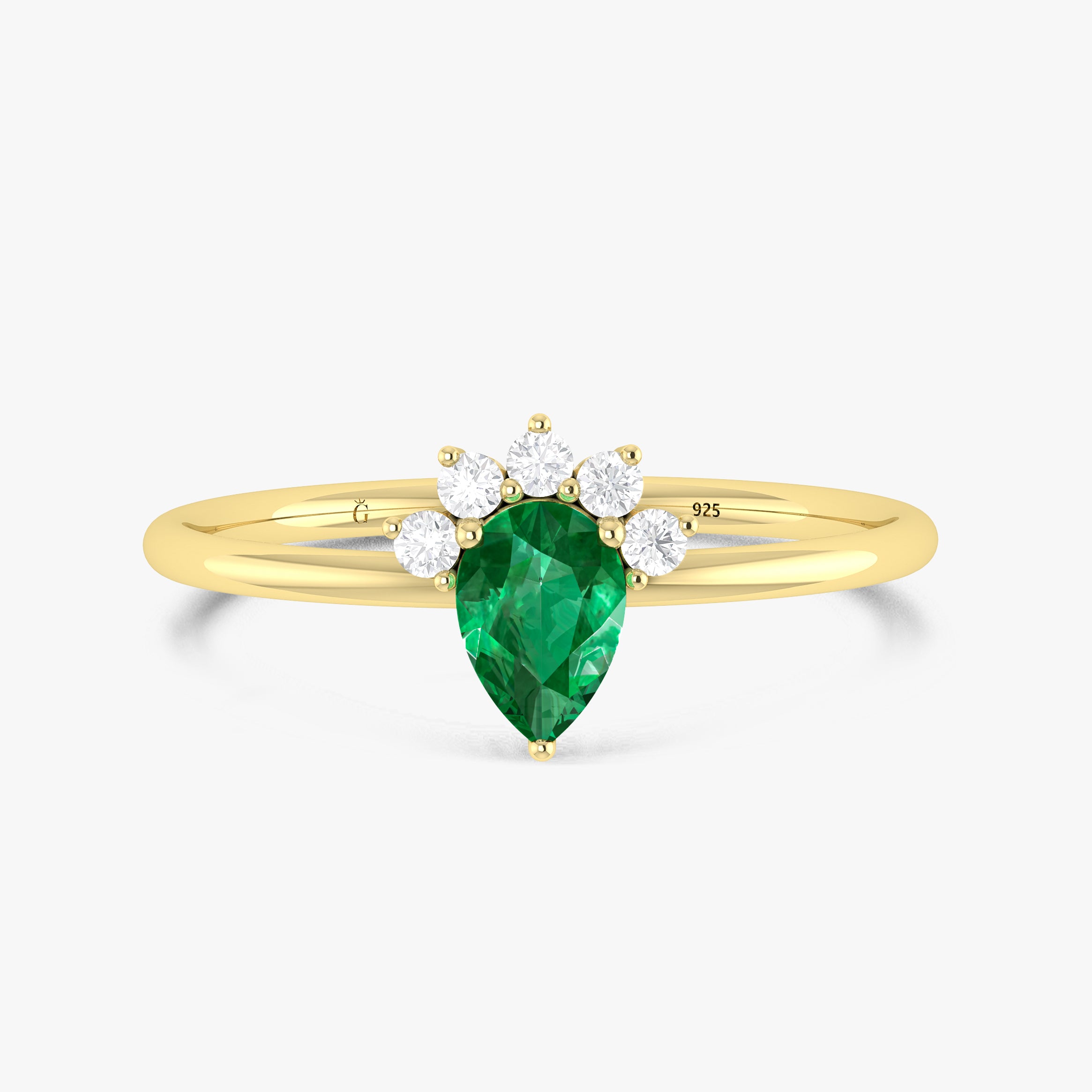 Emerald Pear Gemstone Ring for Women - Elegant Green Stone Jewelry for Engagement, Wedding & Special Occasions