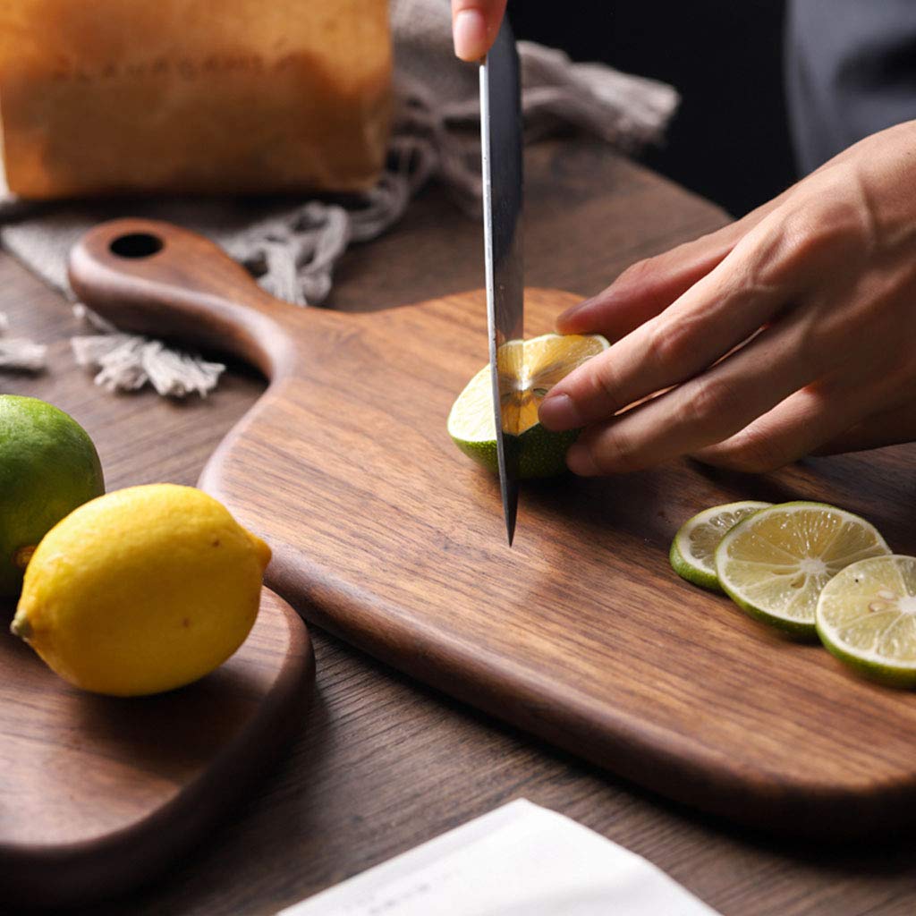 Premium Wooden Cutting Board with Handle - Natural Unpainted Hardwood Chopping Block for Bread, Fruits & Vegetables | Perfect for Kitchen Prep, Charcuterie Boards & Serving Trays (12x18 Inch)