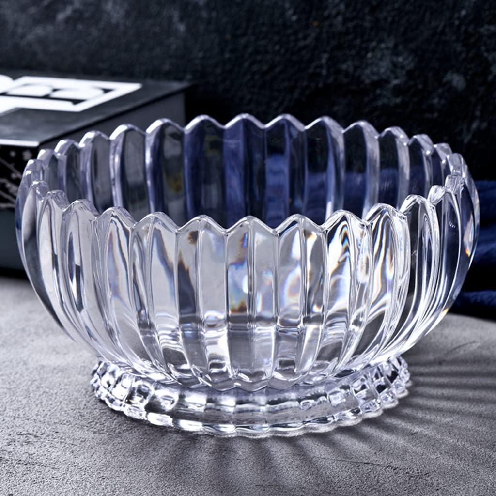 **Large Transparent Glass Fruit Bowl - Elegant Home Decor for Living Room, Coffee Table | Perfect for Serving Fruits, Candy, Snacks & Party Dishes**    *(Use: Ideal for family gatherings, entertaining guests, or as a stylish centerpiece to display fresh fruits and treats in your living room or dining area.)*