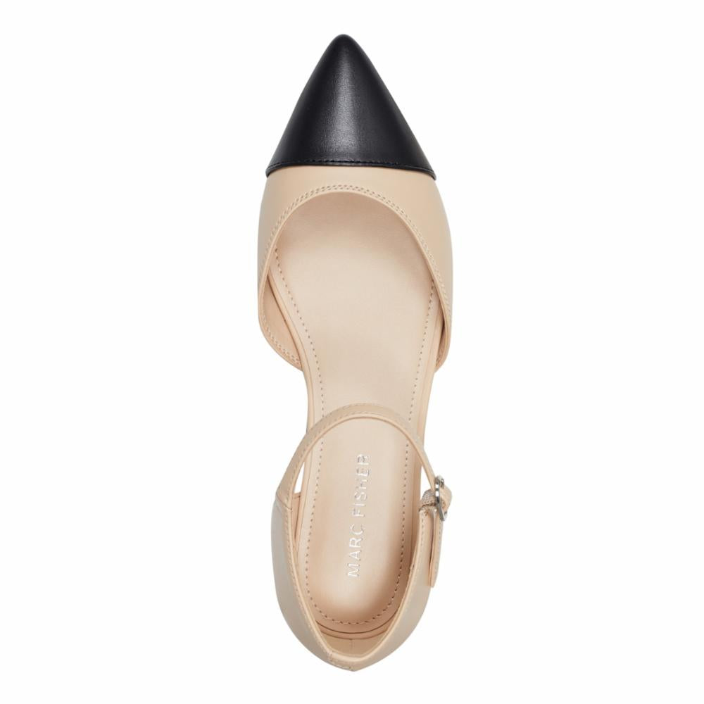 Marc Fisher Women's Elesia Nude M - Comfortable & Stylish Heels for Work, Party & Special Occasions | Perfect for Office, Weddings & Evening Events
