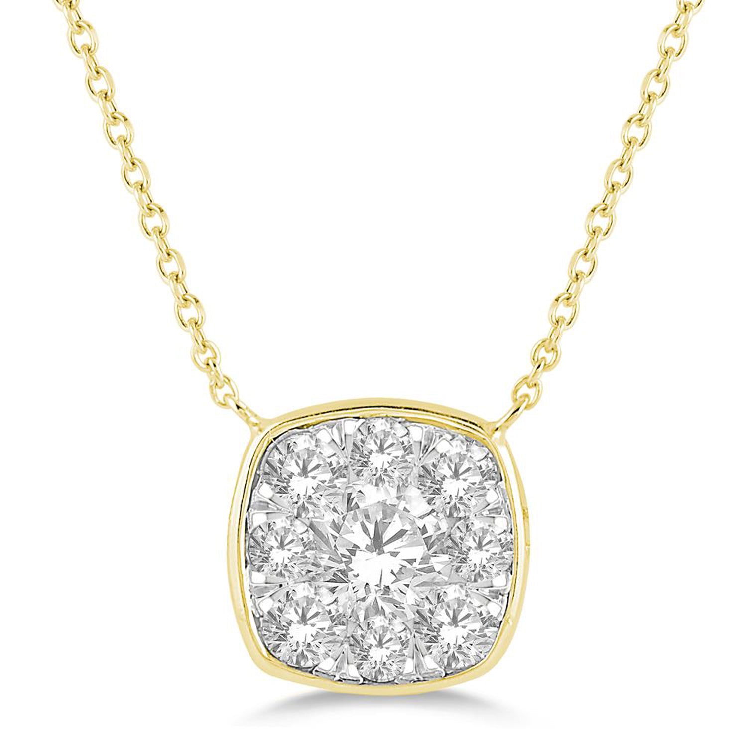 Exquisite 0.50 Carat Diamond Mosaic Pendant Necklace - Elegant Jewelry Gift for Women, Perfect for Weddings, Anniversaries & Special Occasions