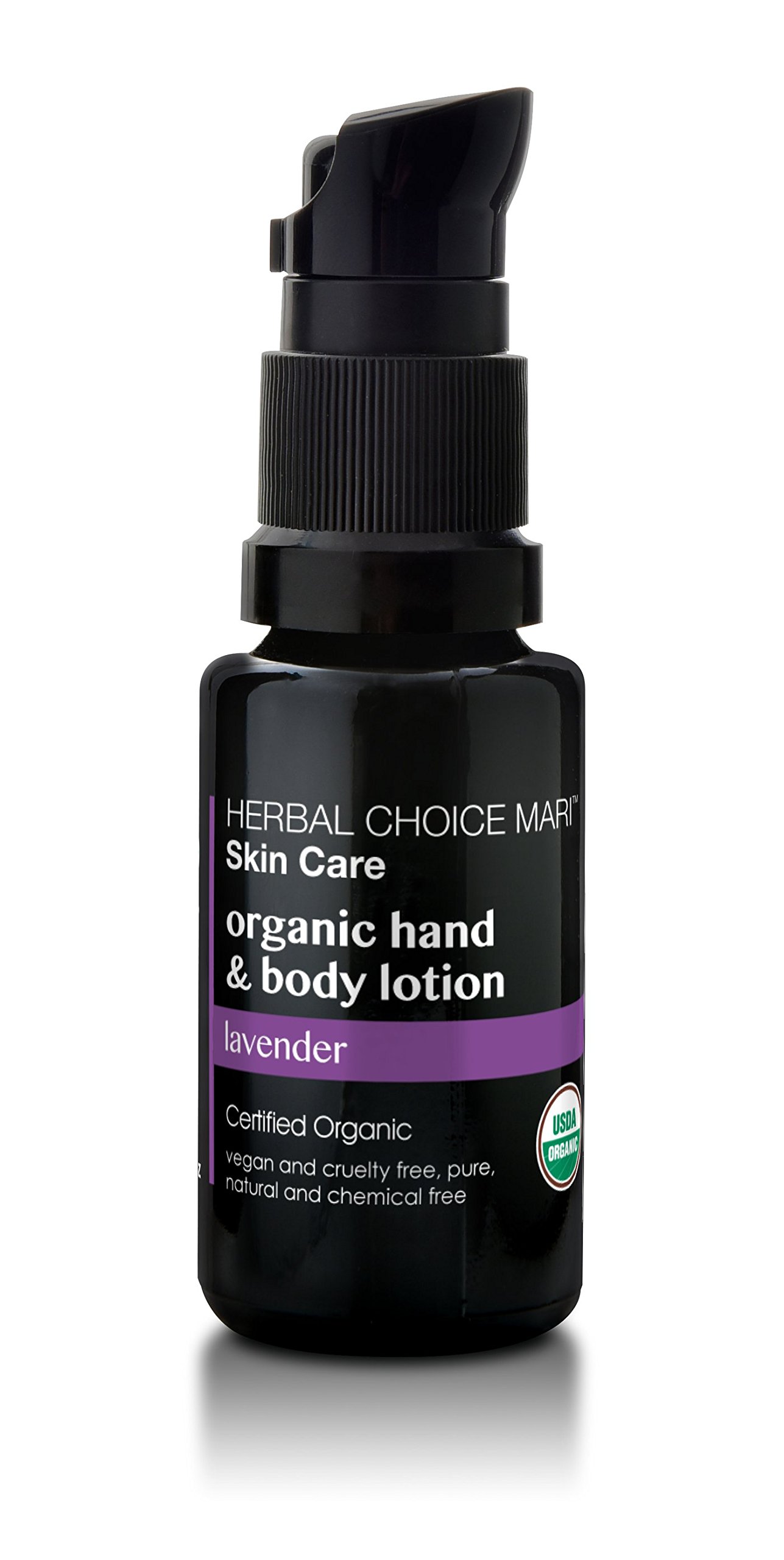 **Organic Lavender Hand & Body Lotion by Nature's Brands – Herbal Choice Mari (0.5 Fl Oz, TSA-Approved Travel Size) – No Toxic Chemicals – Perfect for Dry Skin, Travel & Daily Hydration**