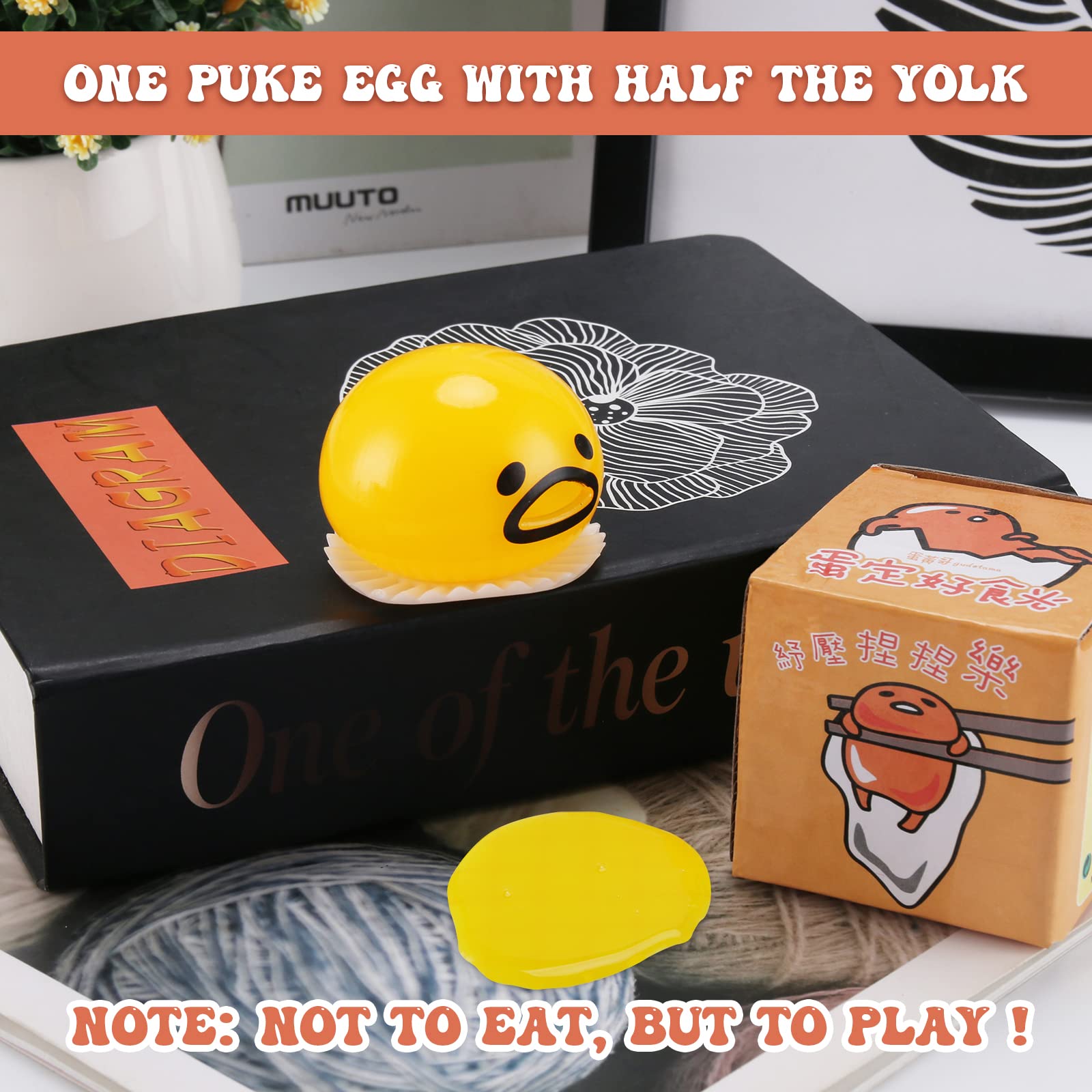 4 Pack Slime Stress Egg Balls - Funny Vomiting & Sucking Egg Yolk Squeeze Toys for Stress Relief, Prank Gifts for Kids & Adults - Perfect for Office, School, and Home Relaxation