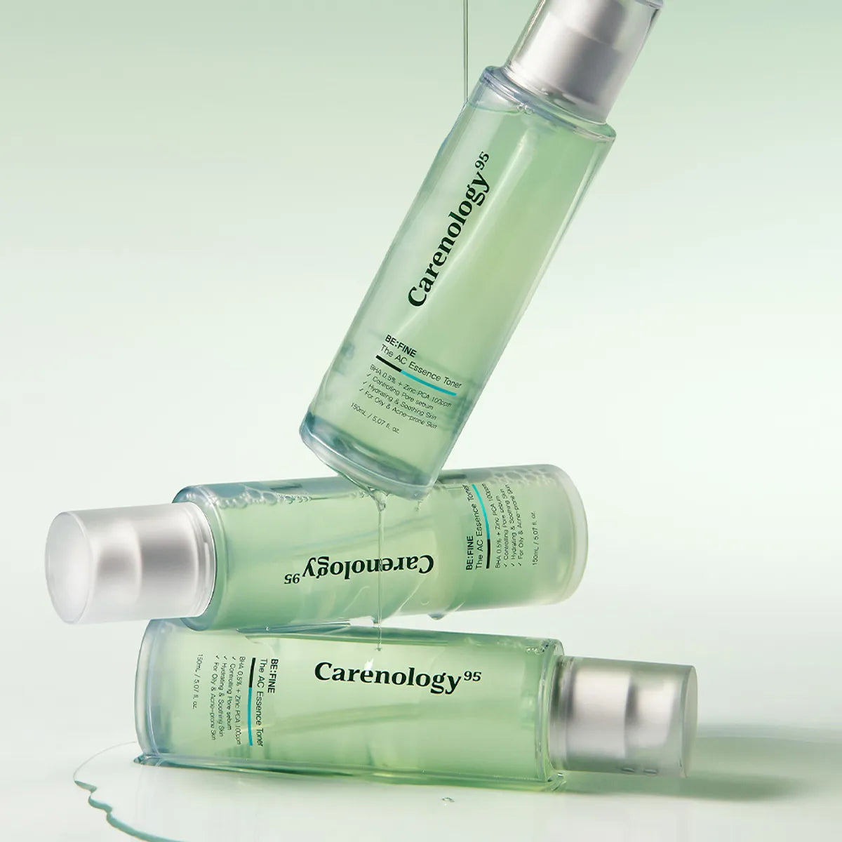 Carenology95 Be:Fine The AC Essence Toner 150ml - Hydrating Facial Toner for Acne-Prone Skin | Korean Skincare for Clear & Glowing Complexion | Perfect for Daily Skincare Routine & Post-Workout Refresh
